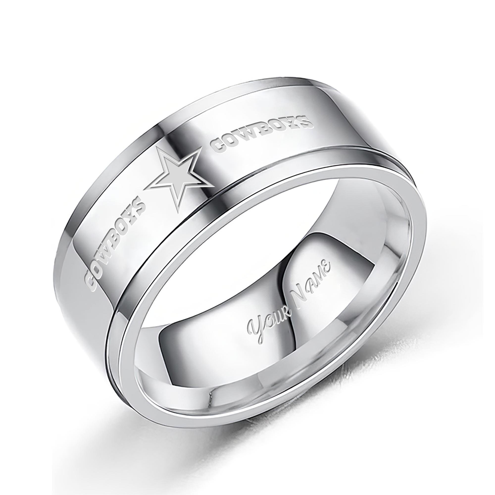 Dallas Cowboys Stainless Steel Rings Comes With Box Custom Your Name 2025 versions, Gifts For Fan EHIVM-05152220N