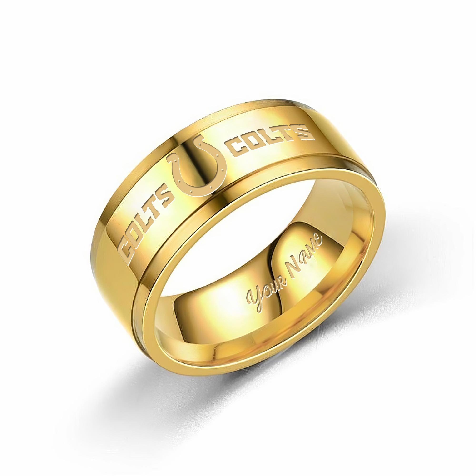 Alternative view of Indianapolis Colts Stainless Steel Rings Comes With Box Custom Your Name 2025 versions, Gifts For Fan EHIVM-05152220N