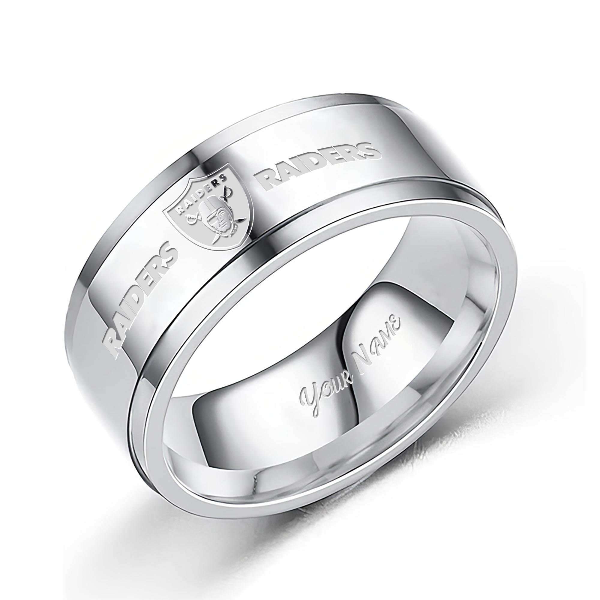 Las Vegas Raiders Stainless Steel Rings Comes With Box Custom Your Name 2025 versions, Gifts For Fan EHIVM-05152220N