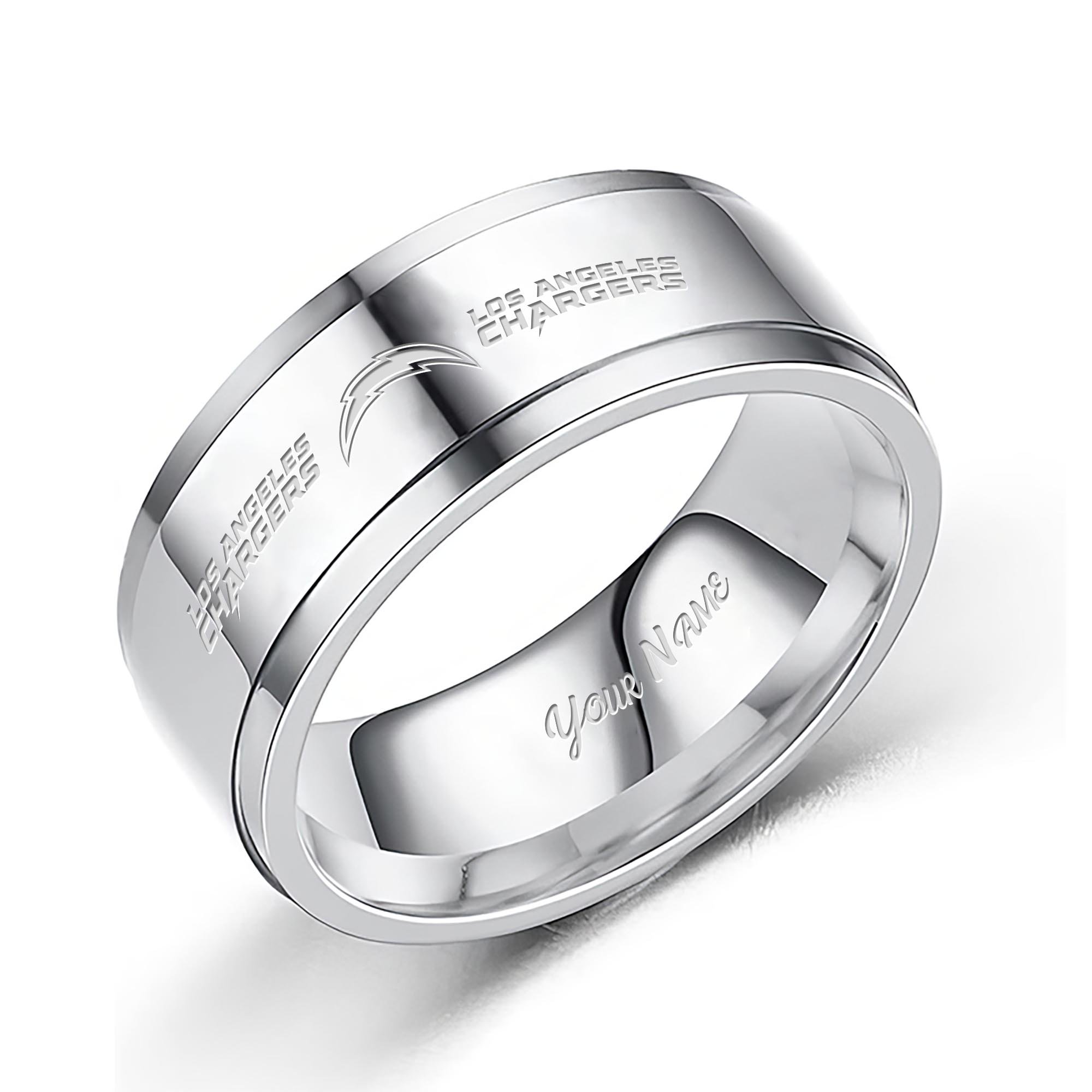 Los Angeles Chargers Stainless Steel Rings Comes With Box Custom Your Name 2025 versions, Gifts For Fan EHIVM-05152220N