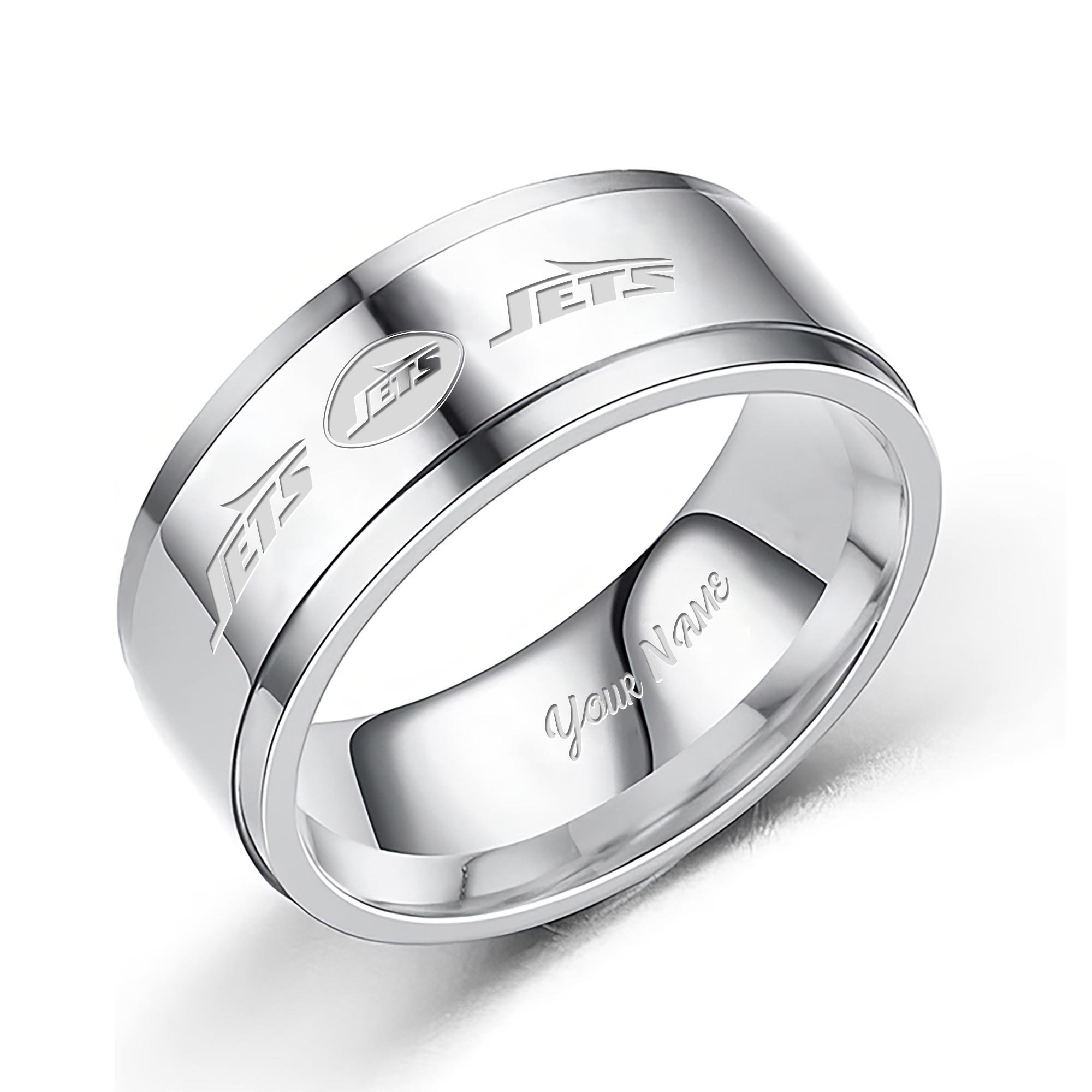 New York Jets Stainless Steel Rings Comes With Box Custom Your Name 2025 versions, Gifts For Fan EHIVM-05152220N