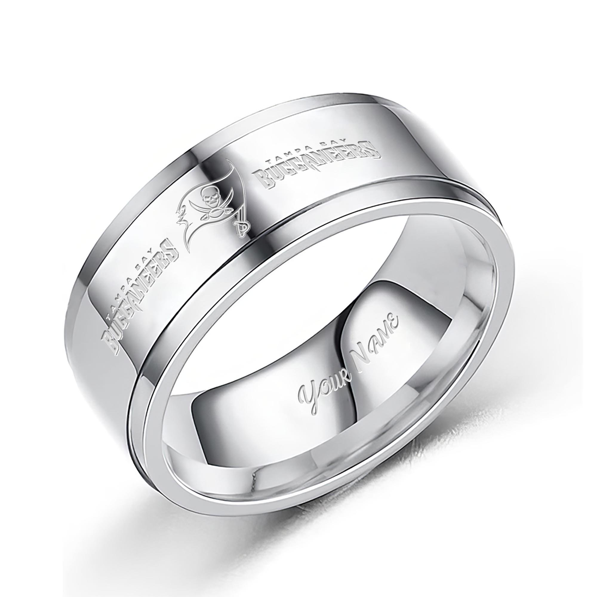 Tampa Bay Buccaneers Stainless Steel Rings Comes With Box Custom Your Name 2025 versions, Gifts For Fan EHIVM-05152220N