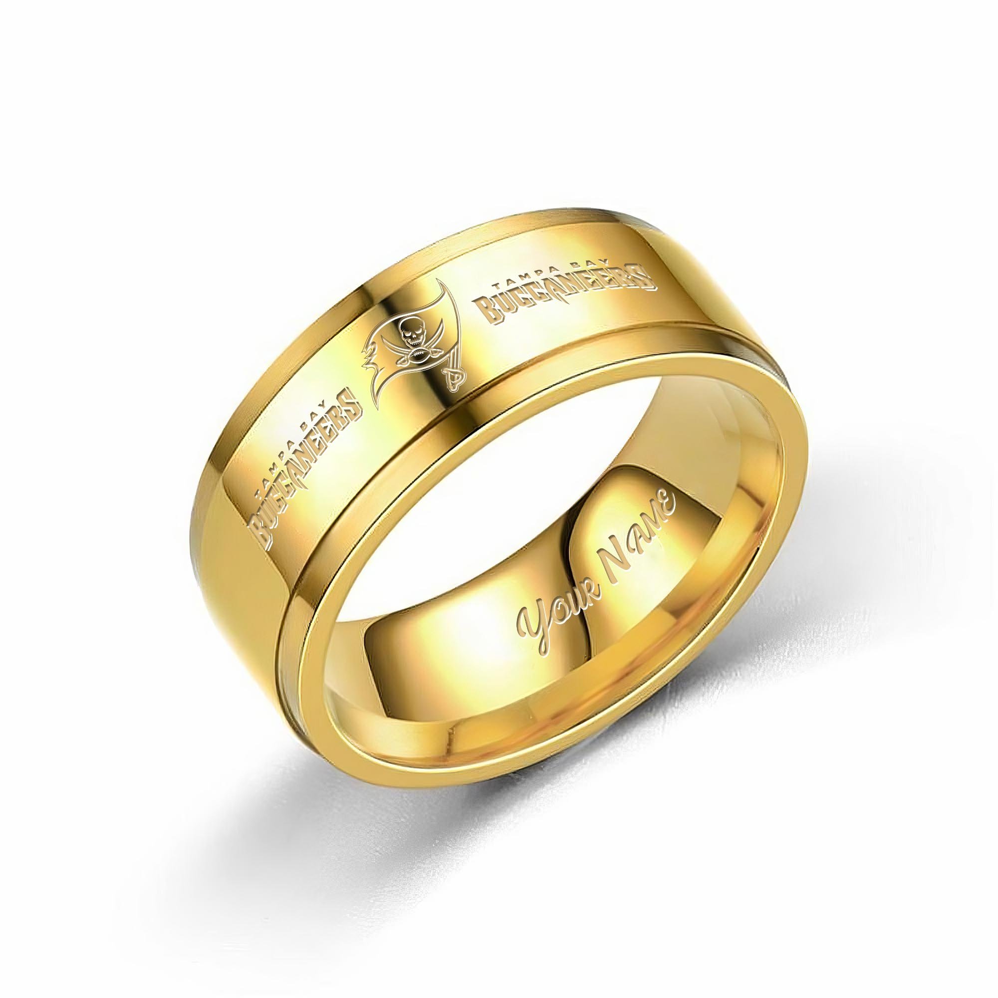 Alternative view of Tampa Bay Buccaneers Stainless Steel Rings Comes With Box Custom Your Name 2025 versions, Gifts For Fan EHIVM-05152220N
