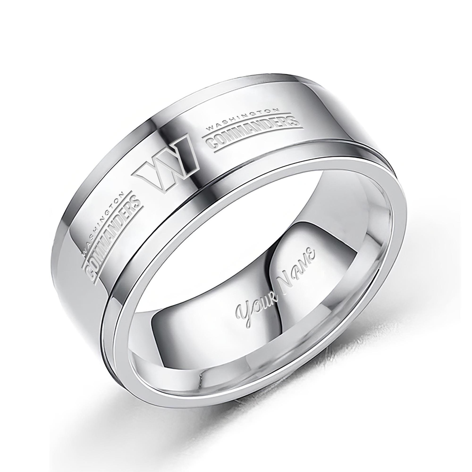 Washington Commanders Stainless Steel Rings Comes With Box Custom Your Name 2025 versions, Gifts For Fan EHIVM-05152220N