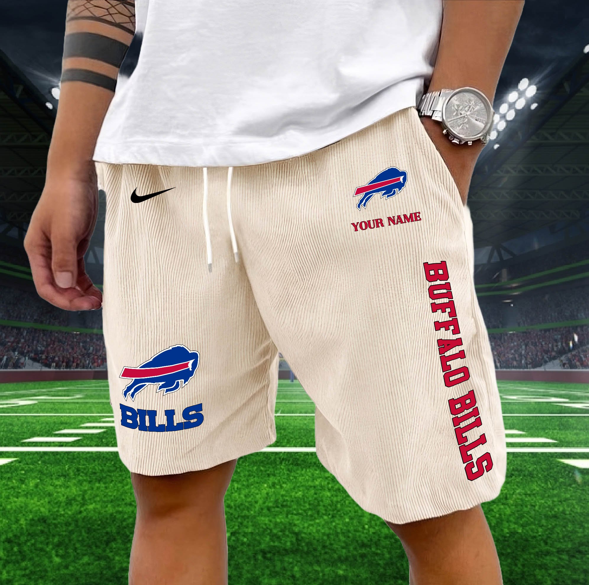 Alternative view of Buffalo Bills Corduroy Shorts Custom You Name,  Sport Corduroy Shorts, Gifts For Fan EHIVM-05222311N