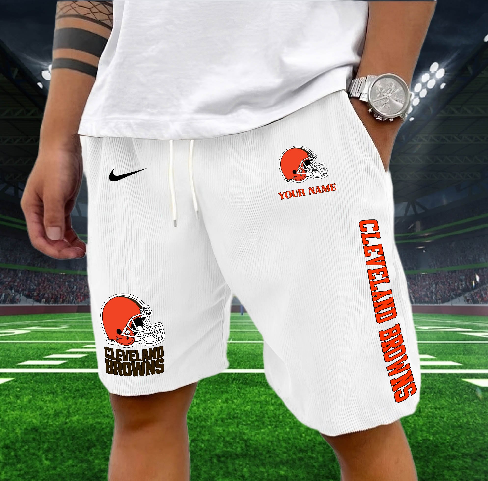 Cleveland Browns Corduroy Shorts Custom You Name,  Sport Corduroy Shorts, Gifts For Fan EHIVM-05222311N