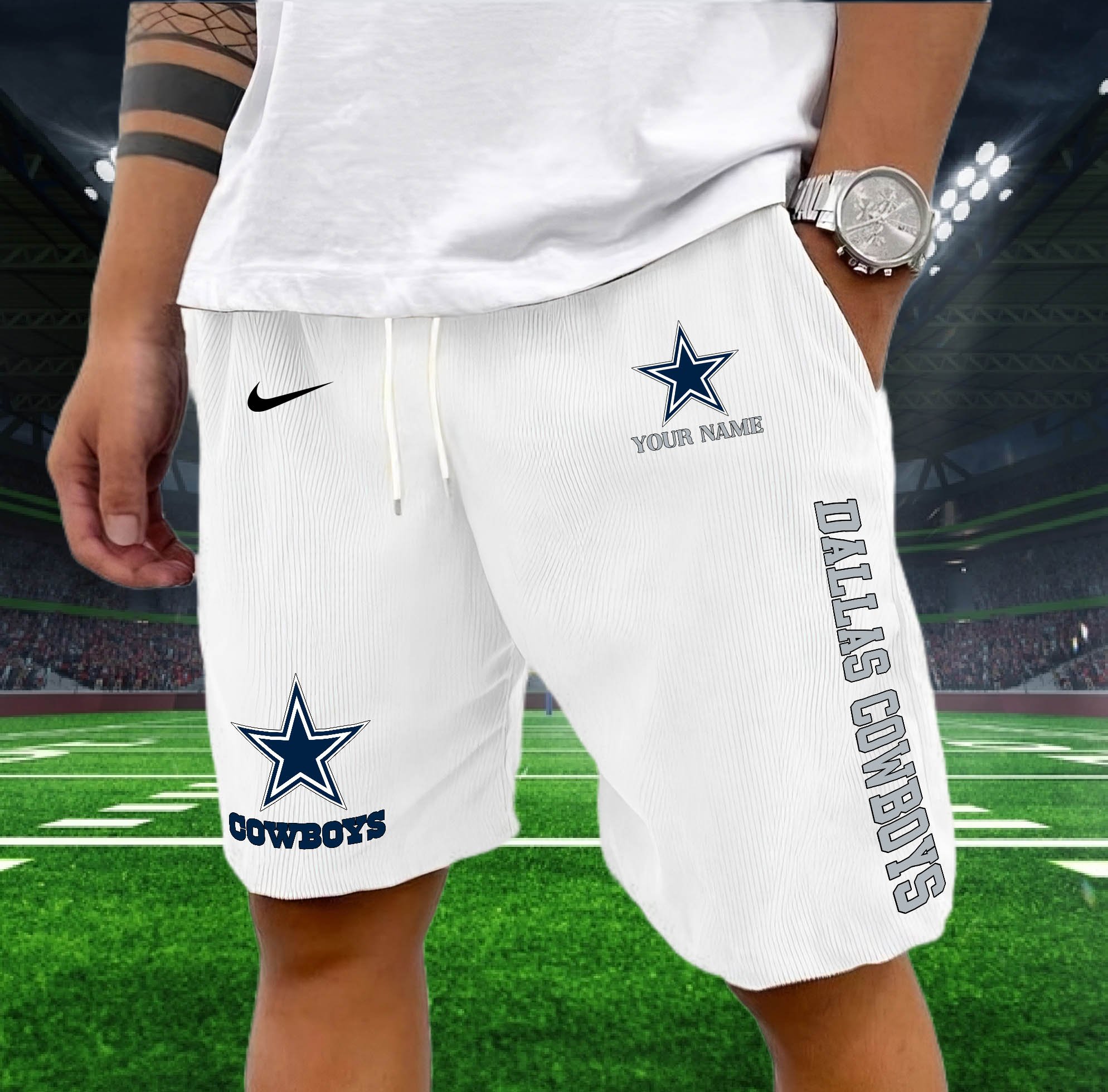 Dallas Cowboys Corduroy Shorts Custom You Name,  Sport Corduroy Shorts, Gifts For Fan EHIVM-05222311N