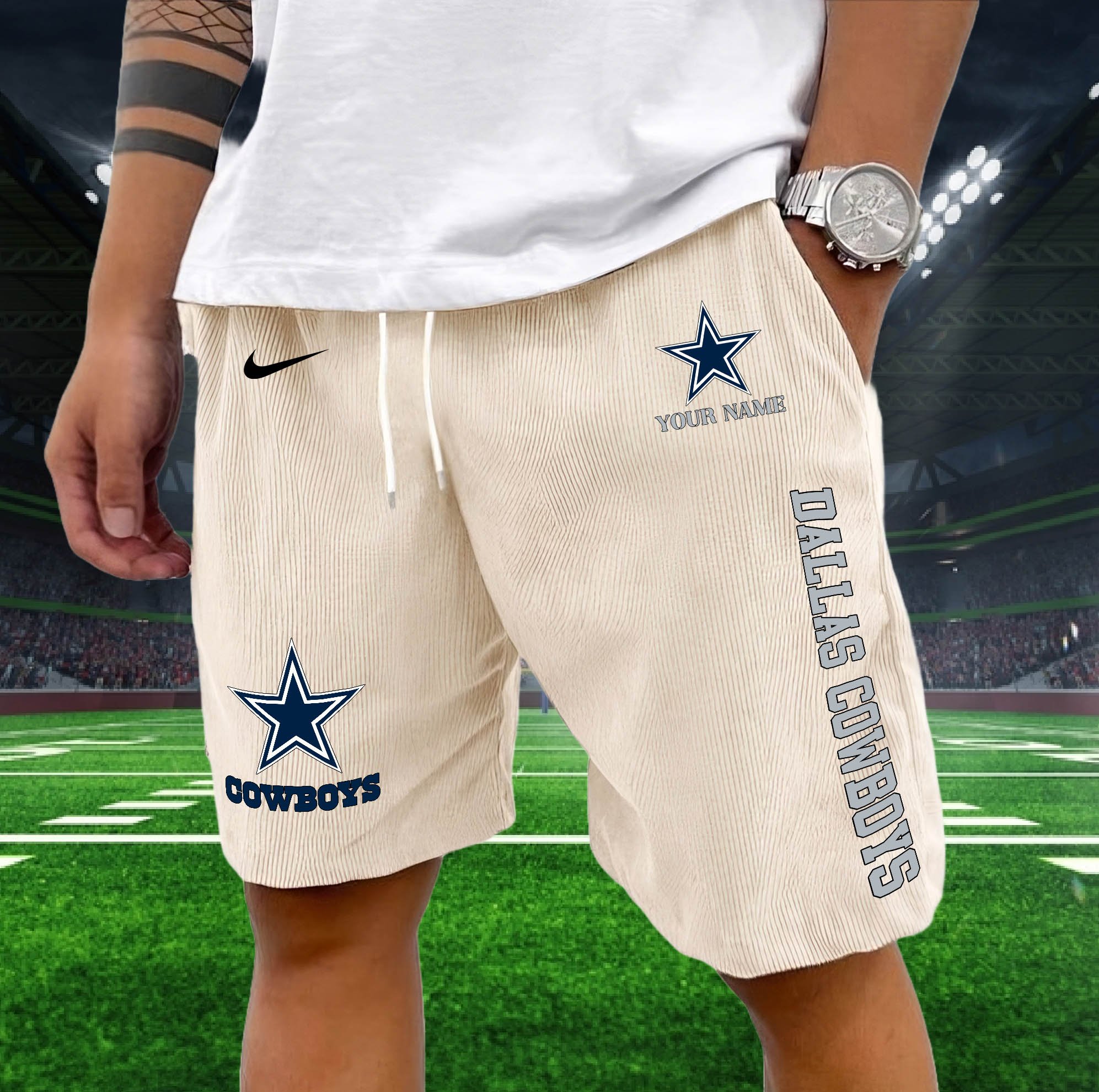 Alternative view of Dallas Cowboys Corduroy Shorts Custom You Name,  Sport Corduroy Shorts, Gifts For Fan EHIVM-05222311N
