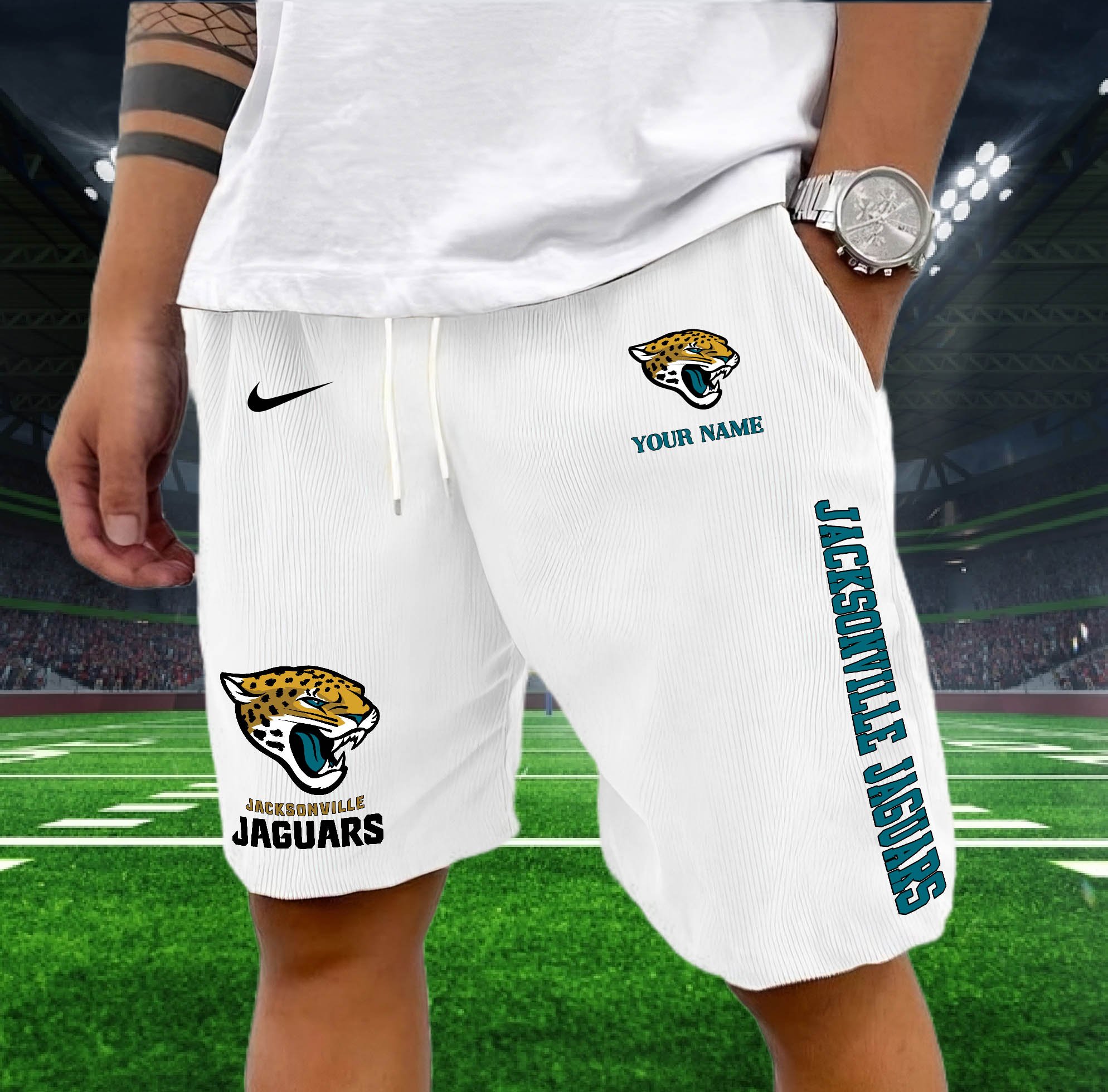 Jacksonville Jaguars Corduroy Shorts Custom You Name,  Sport Corduroy Shorts, Gifts For Fan EHIVM-05222311N