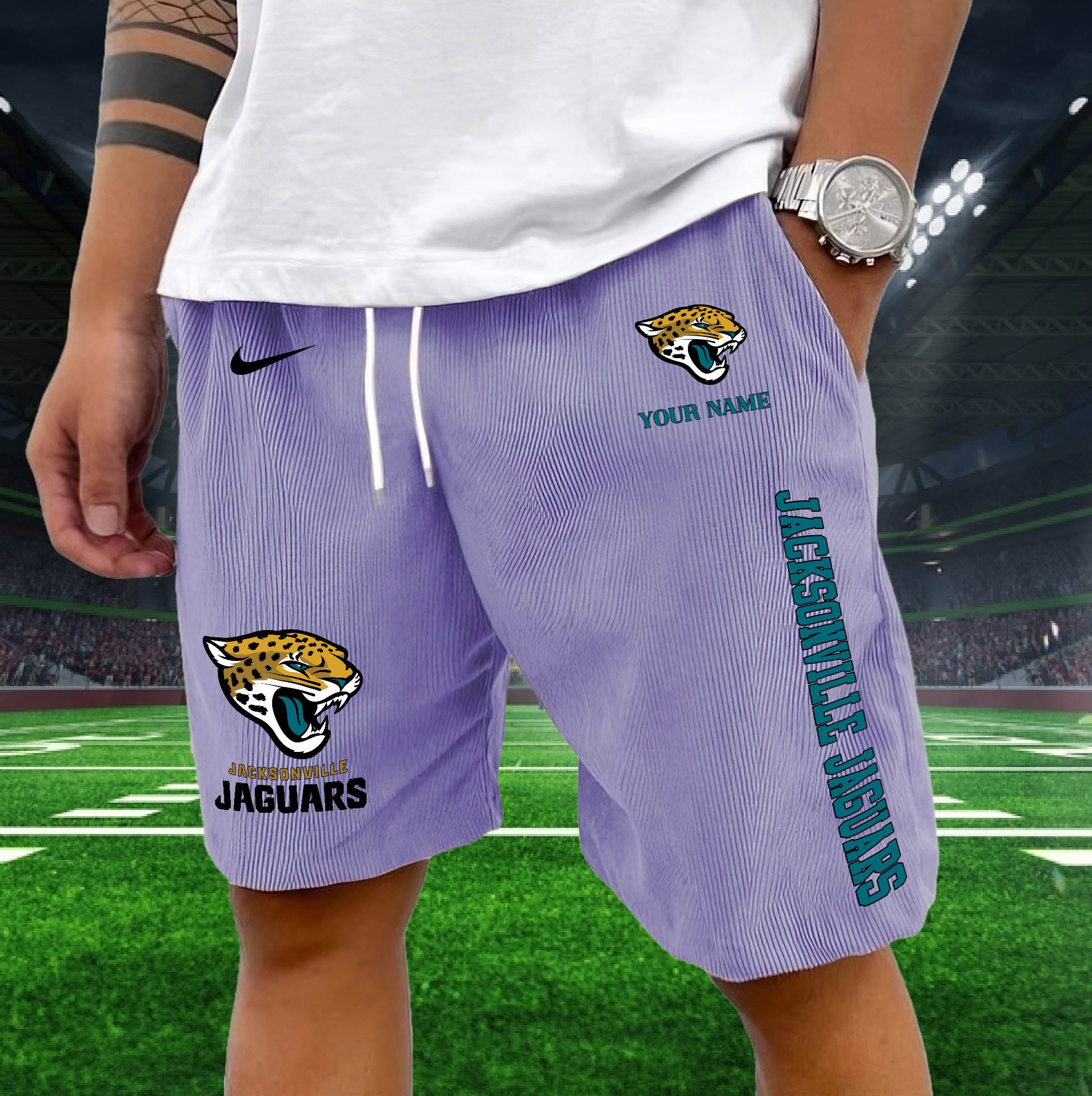 Jacksonville Jaguars Corduroy Shorts Custom You Name, Sport Corduroy Shorts, Gifts For Fan EHIVM-05222311N - Image 4