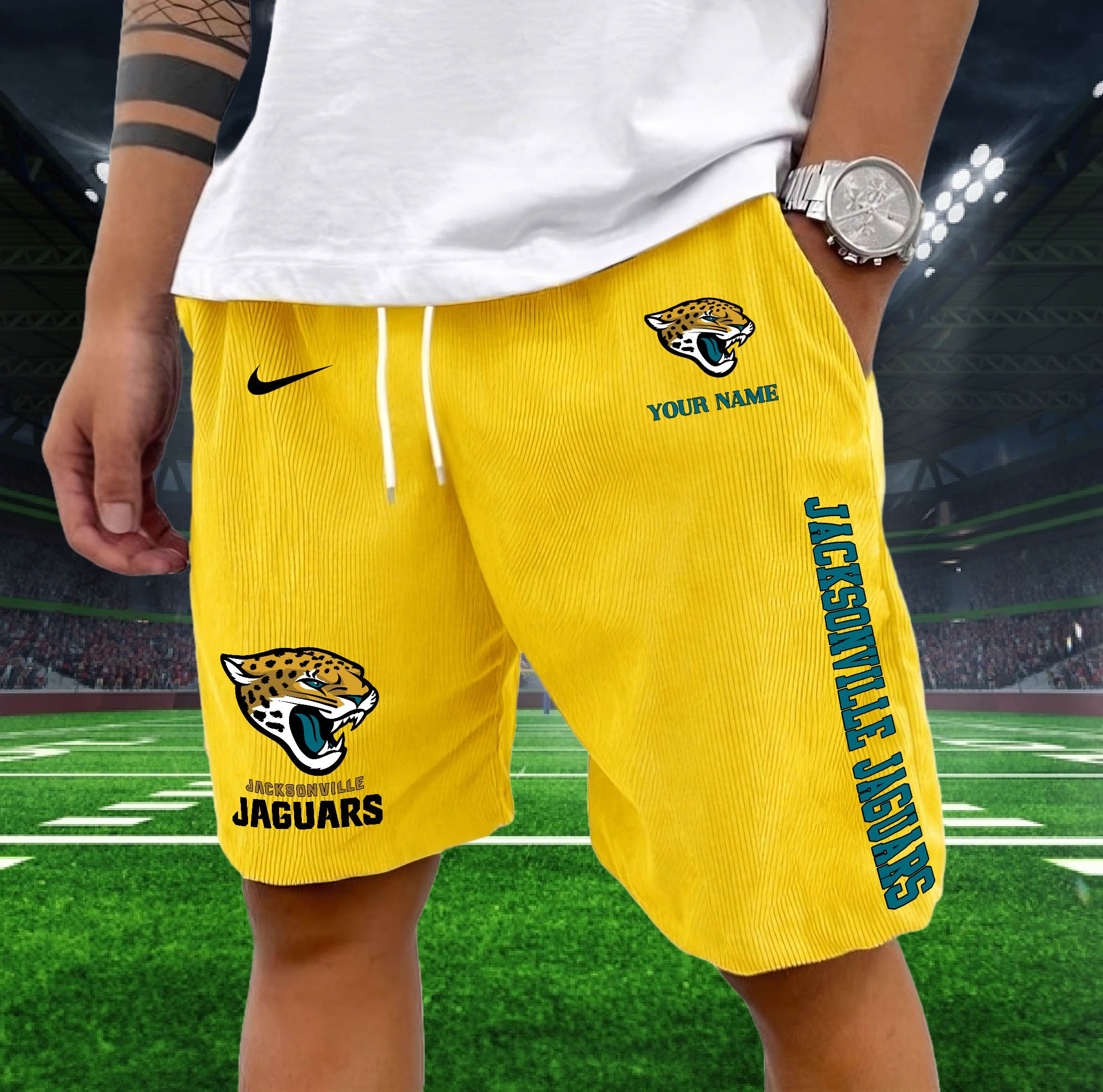 Jacksonville Jaguars Corduroy Shorts Custom You Name, Sport Corduroy Shorts, Gifts For Fan EHIVM-05222311N - Image 8