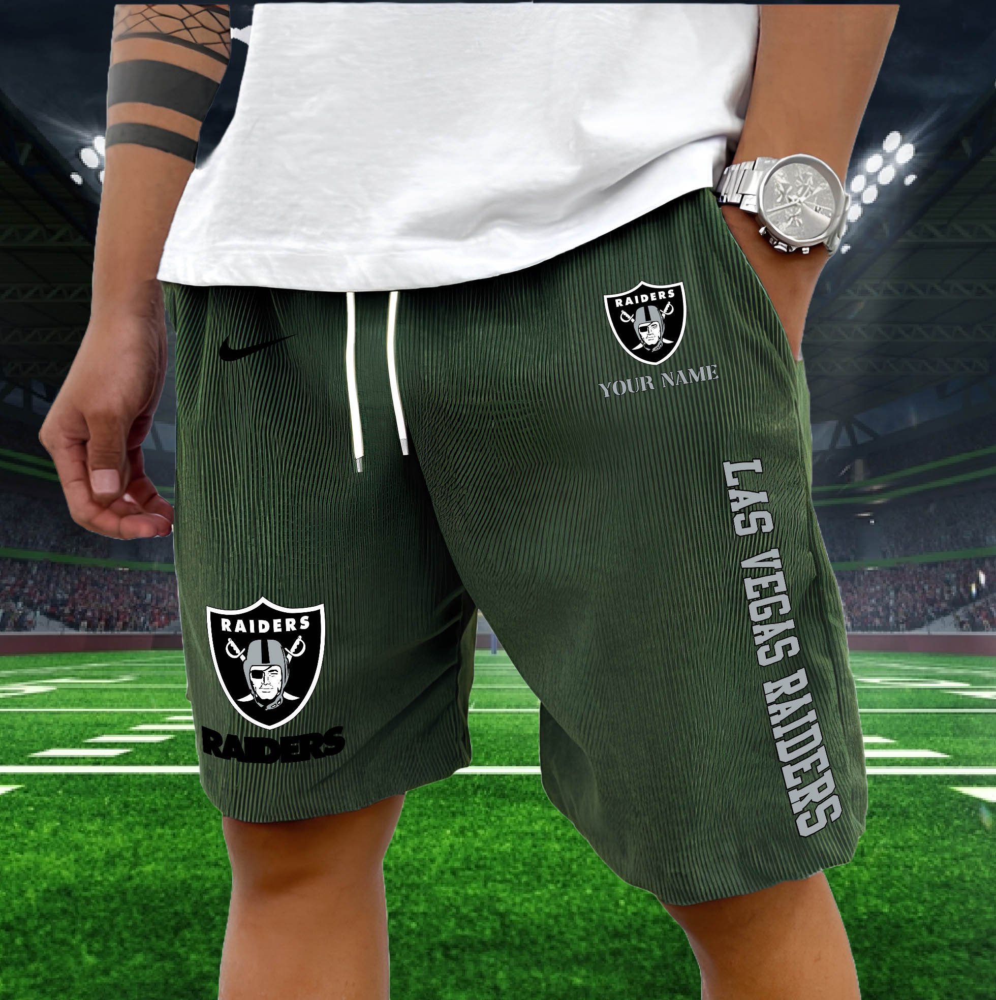 Las Vegas Raiders Corduroy Shorts Custom You Name, Sport Corduroy Shorts, Gifts For Fan EHIVM-05222311N - Image 10