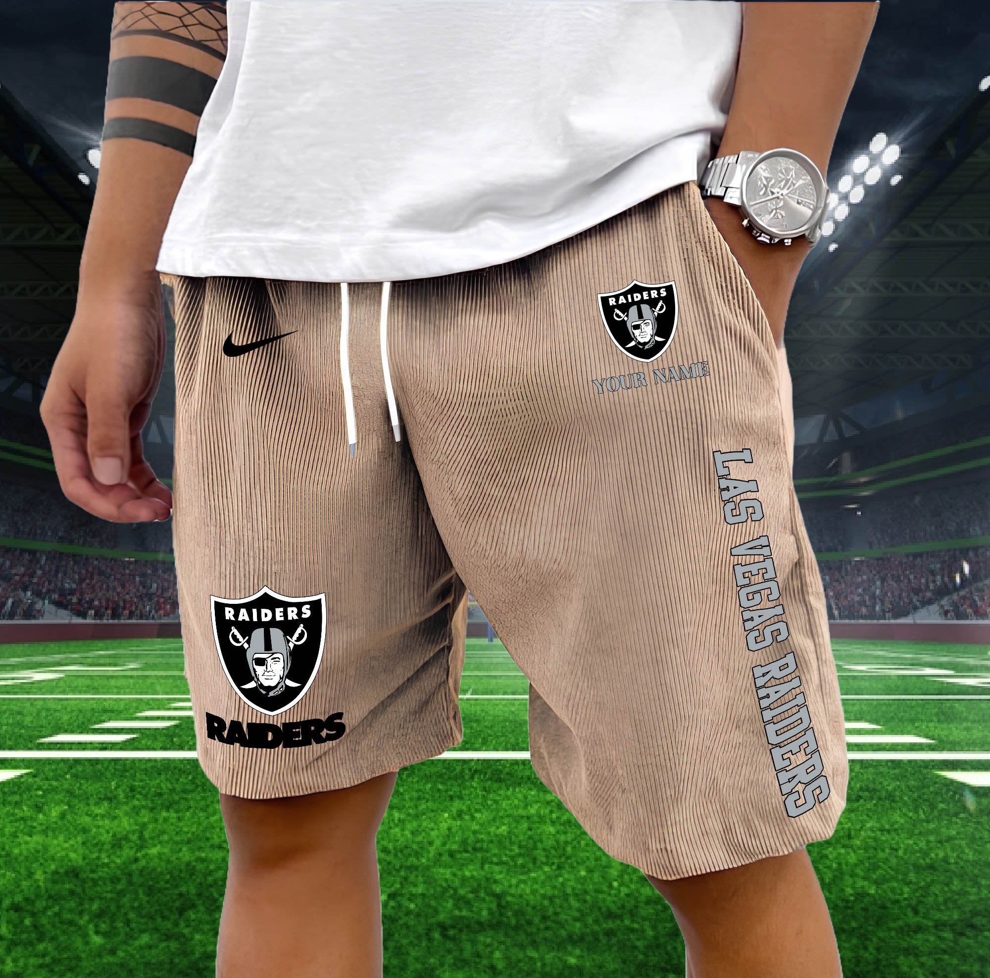 Las Vegas Raiders Corduroy Shorts Custom You Name, Sport Corduroy Shorts, Gifts For Fan EHIVM-05222311N - Image 11
