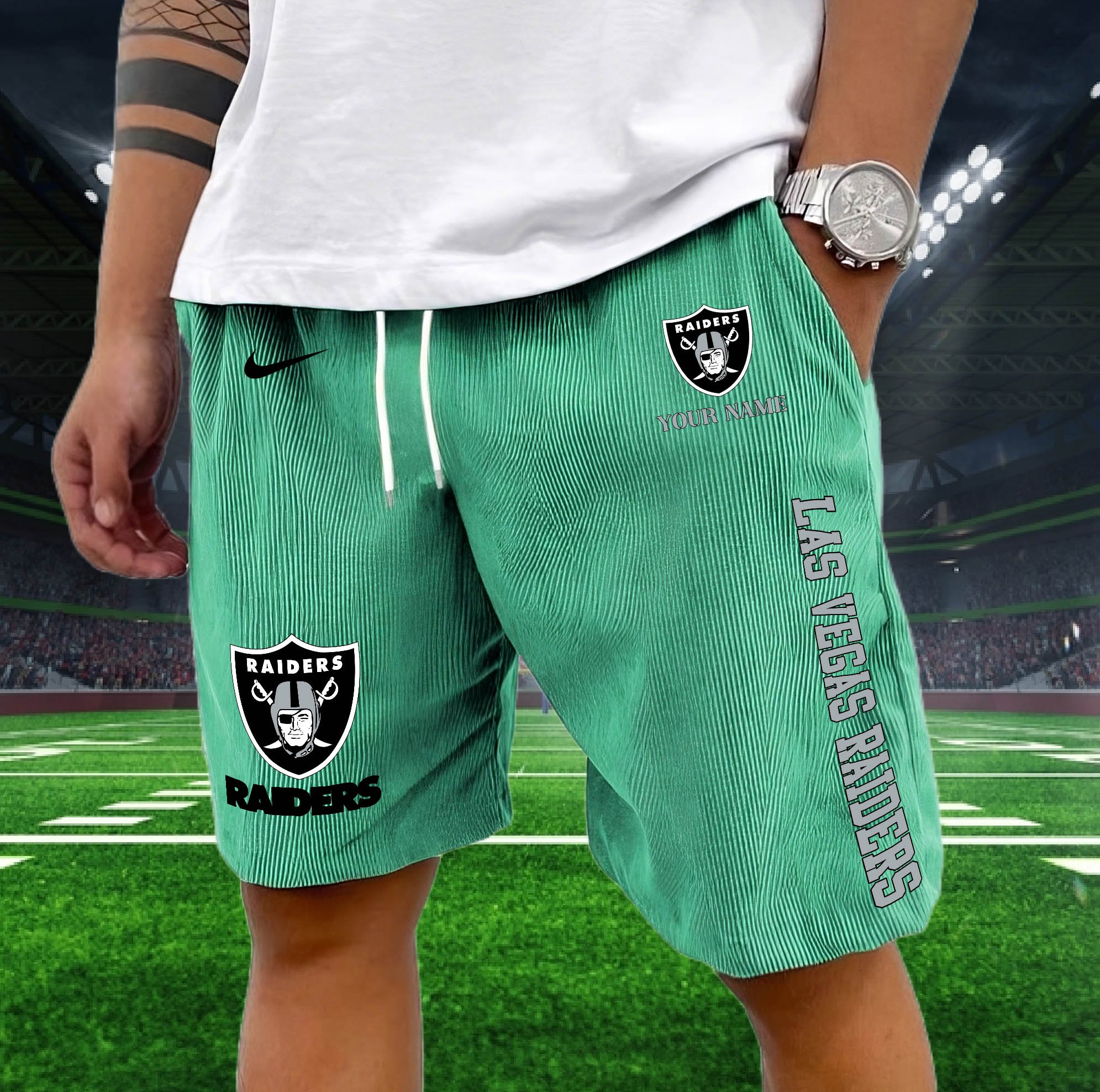 Las Vegas Raiders Corduroy Shorts Custom You Name, Sport Corduroy Shorts, Gifts For Fan EHIVM-05222311N - Image 12