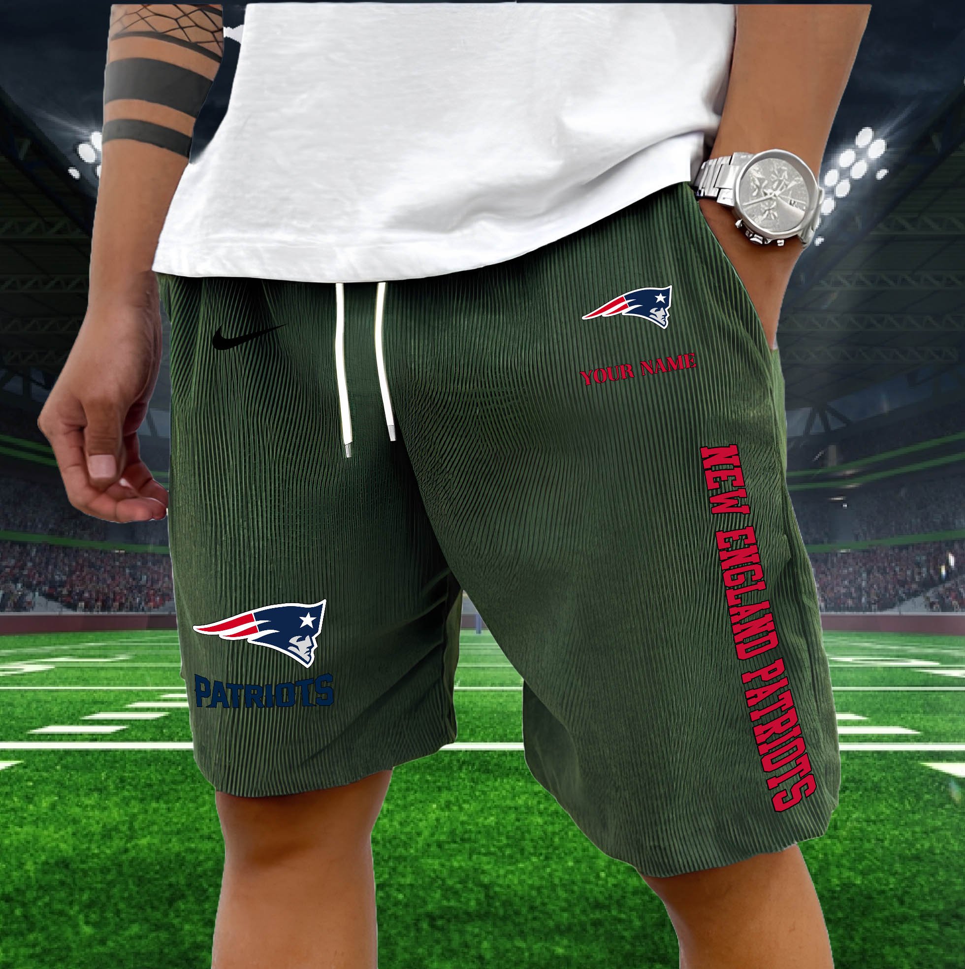New England Patriots Corduroy Shorts Custom You Name, Sport Corduroy Shorts, Gifts For Fan EHIVM-05222311N - Image 10