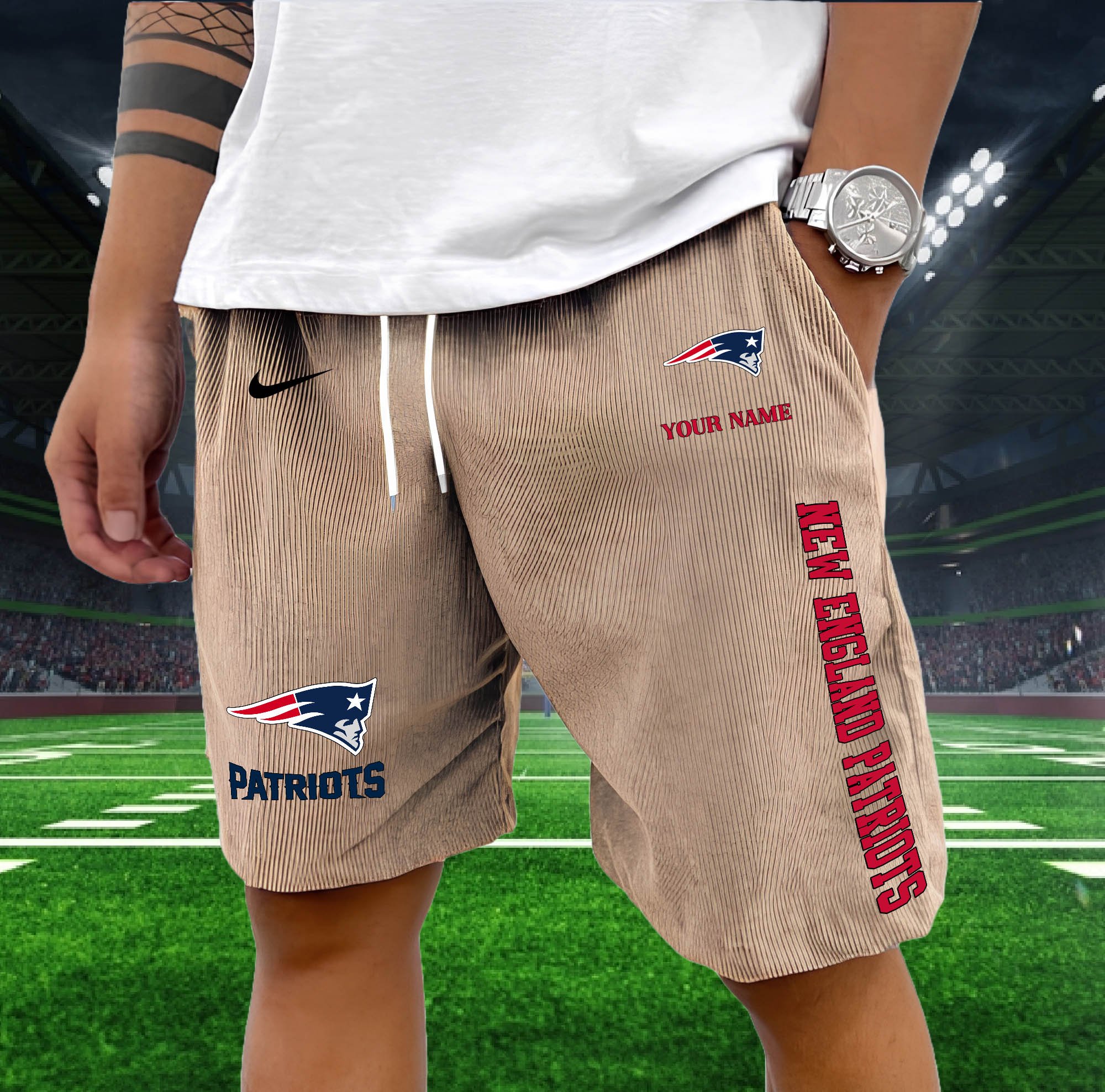 New England Patriots Corduroy Shorts Custom You Name, Sport Corduroy Shorts, Gifts For Fan EHIVM-05222311N - Image 11