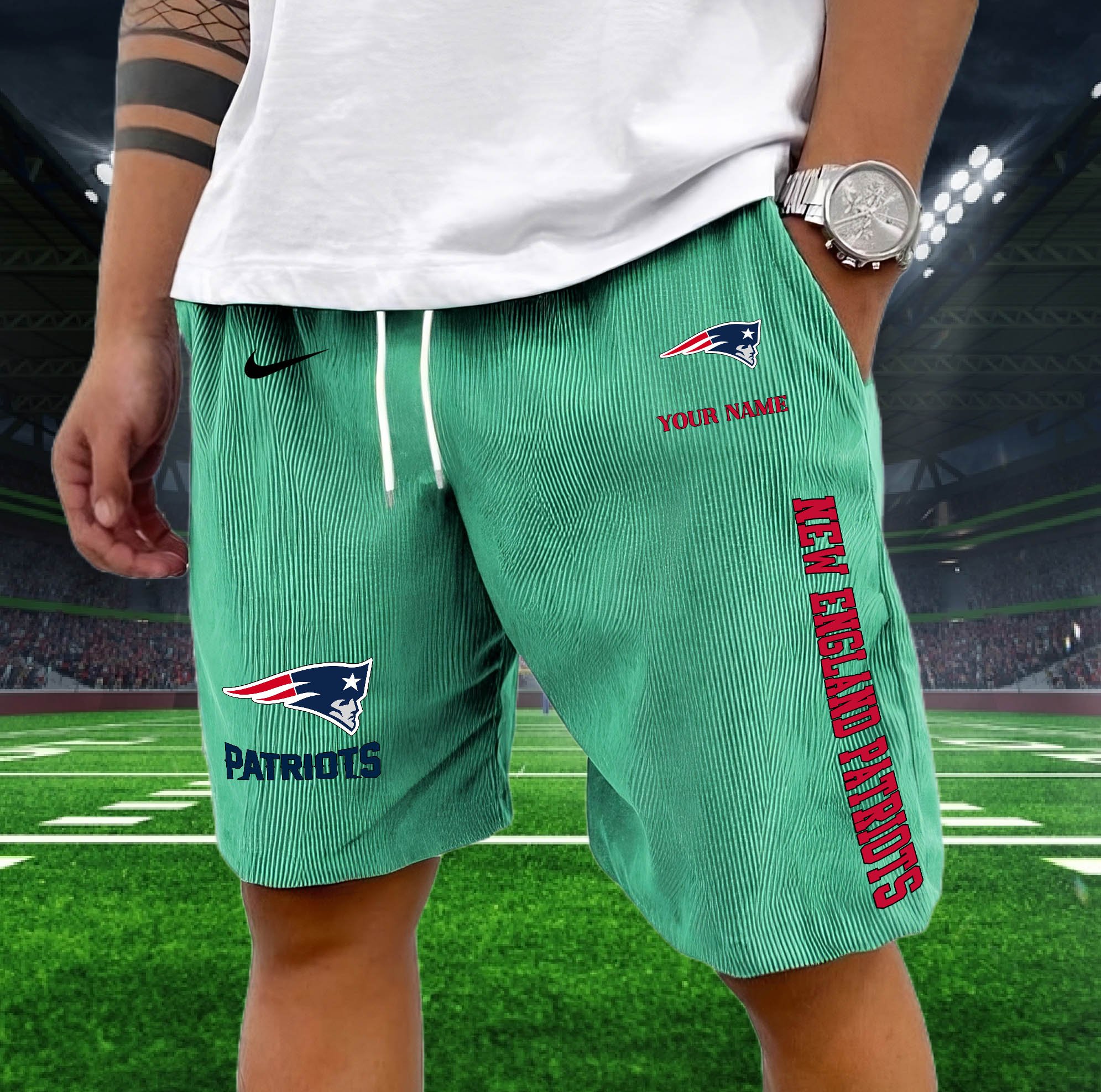New England Patriots Corduroy Shorts Custom You Name, Sport Corduroy Shorts, Gifts For Fan EHIVM-05222311N - Image 12