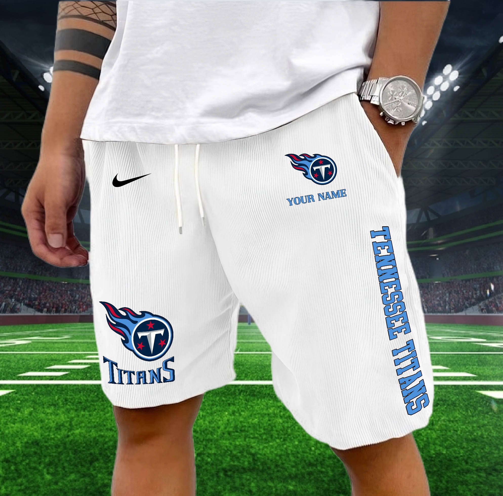 Tennessee Titans Corduroy Shorts Custom You Name,  Sport Corduroy Shorts, Gifts For Fan EHIVM-05222311N