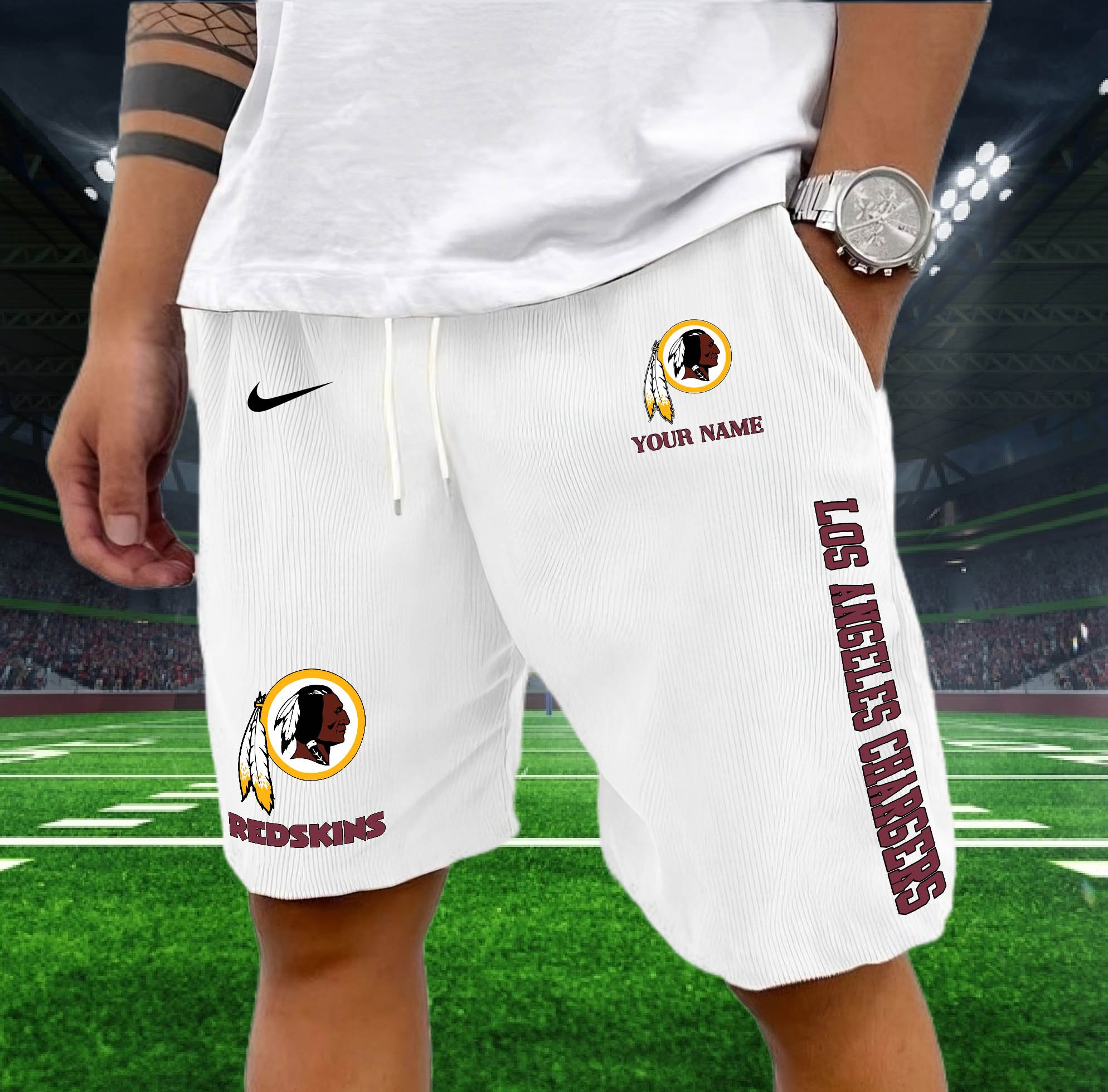 Washington Redskins Corduroy Shorts Custom You Name,  Sport Corduroy Shorts, Gifts For Fan EHIVM-05222311N
