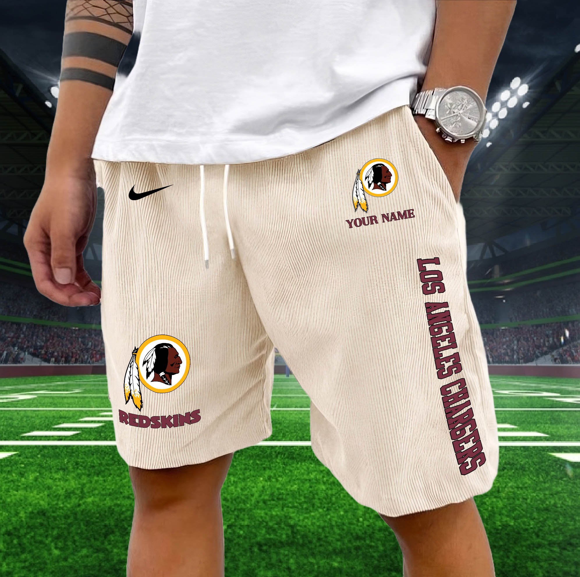 Alternative view of Washington Redskins Corduroy Shorts Custom You Name,  Sport Corduroy Shorts, Gifts For Fan EHIVM-05222311N