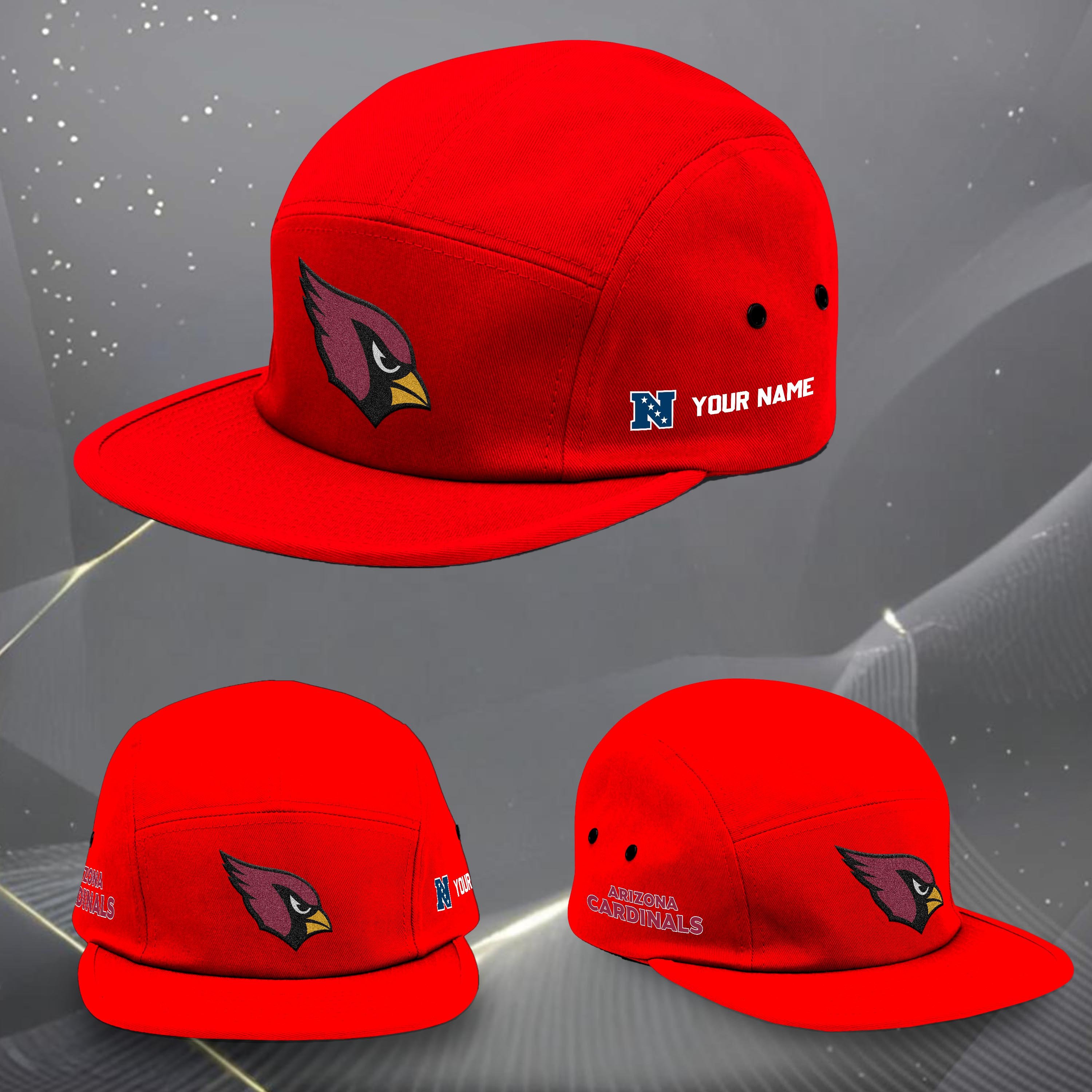 Alternative view of Arizona Cardinals Five Panel Five Panel Cap Custom Your Name, Sport Five Panel Five Panel Cap, Gifts For Fan EHIVM-06092490N