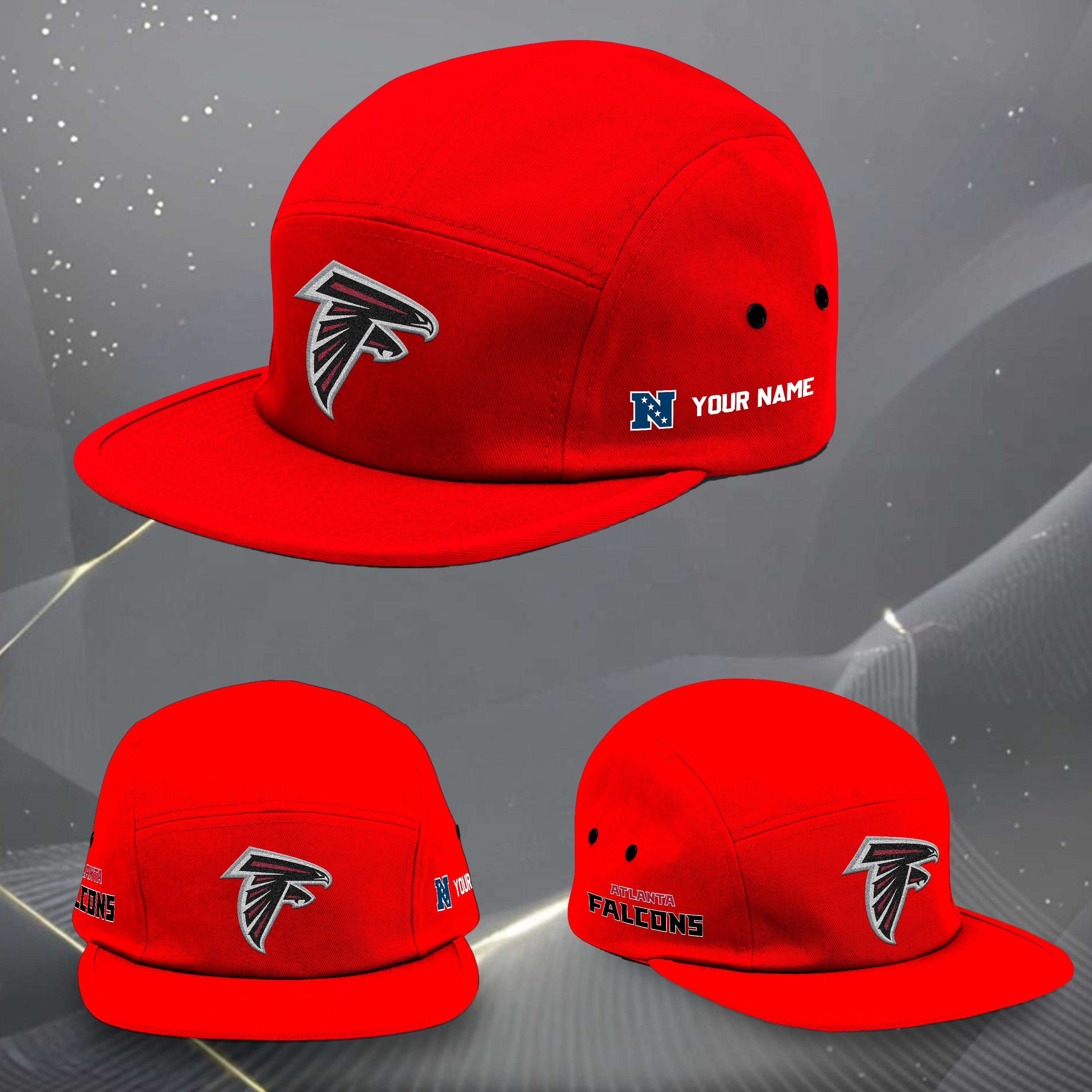 Alternative view of Atlanta Falcons Five Panel Five Panel Cap Custom Your Name, Sport Five Panel Five Panel Cap, Gifts For Fan EHIVM-06092490N