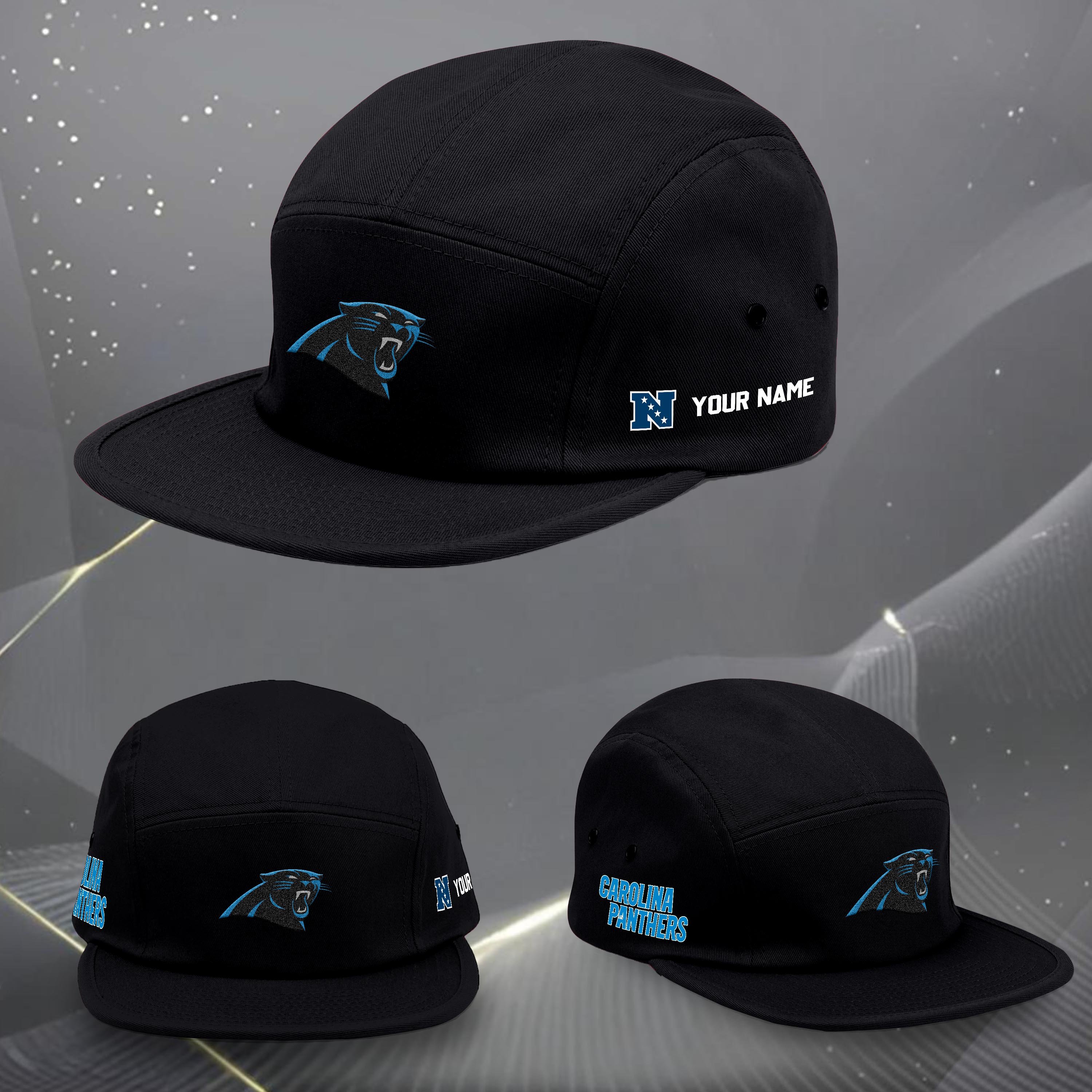 Carolina Panthers Five Panel Five Panel Cap Custom Your Name, Sport Five Panel Five Panel Cap, Gifts For Fan EHIVM-06092490N