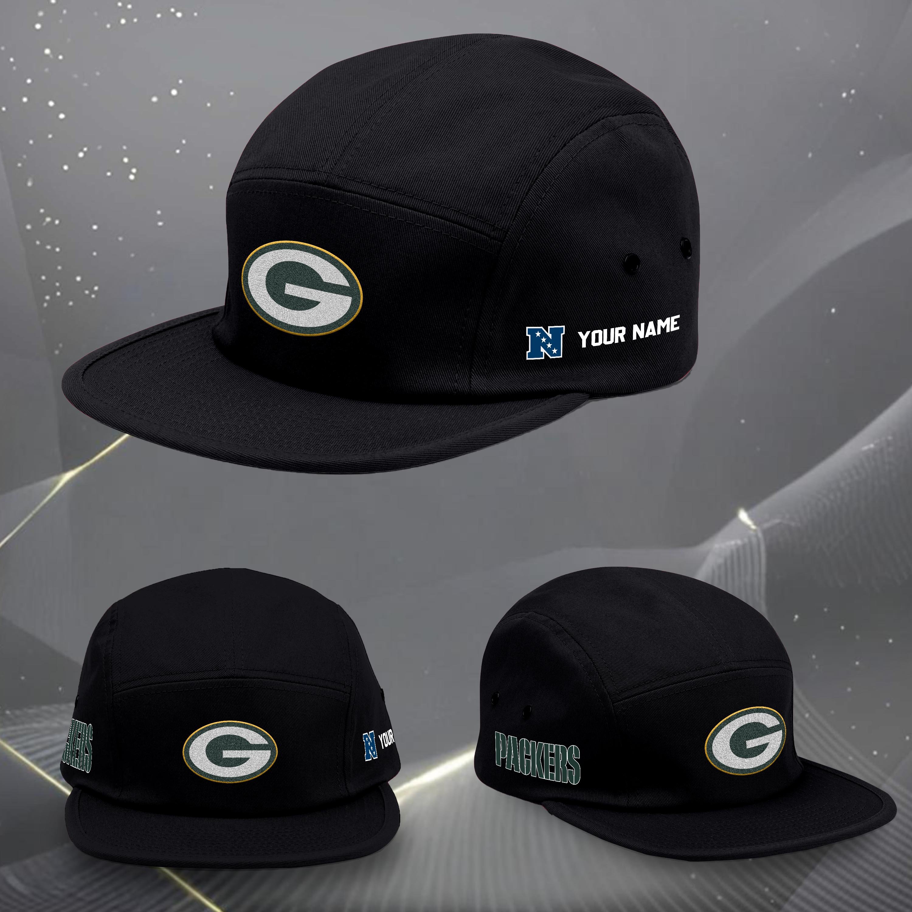 Green Bay Packers Five Panel Five Panel Cap Custom Your Name, Sport Five Panel Five Panel Cap, Gifts For Fan EHIVM-06092490N