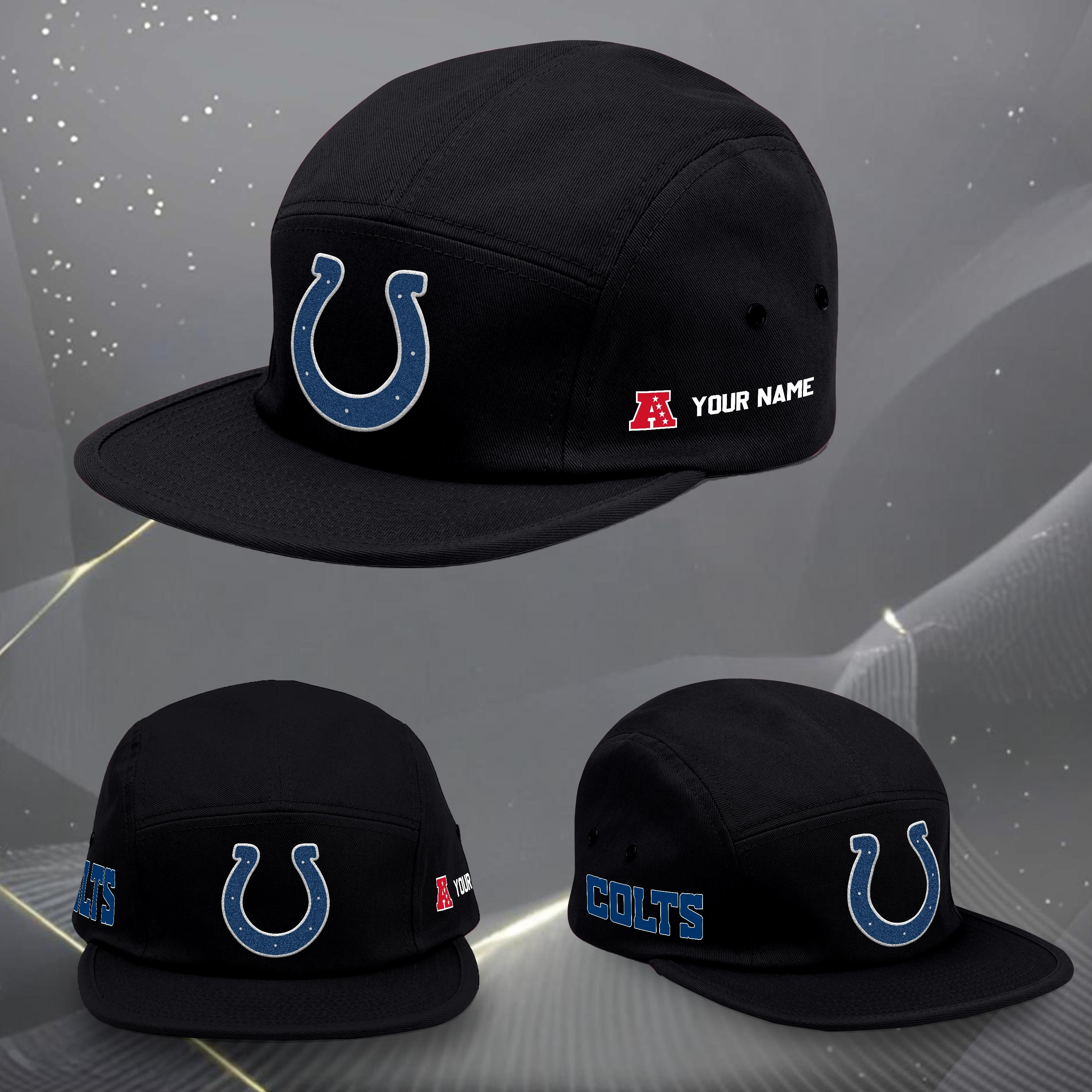 Indianapolis Colts Five Panel Five Panel Cap Custom Your Name, Sport Five Panel Five Panel Cap, Gifts For Fan EHIVM-06092490N