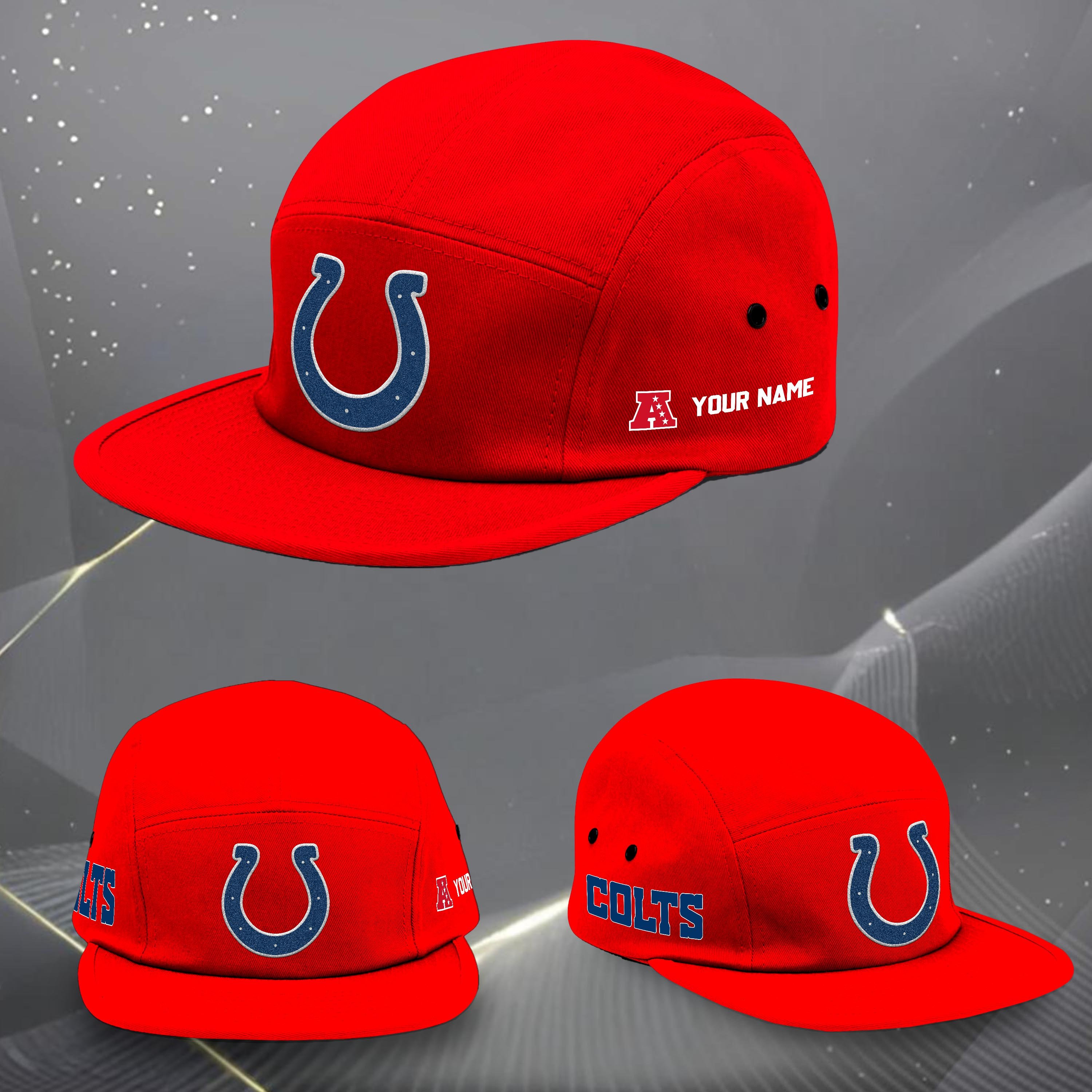 Alternative view of Indianapolis Colts Five Panel Five Panel Cap Custom Your Name, Sport Five Panel Five Panel Cap, Gifts For Fan EHIVM-06092490N