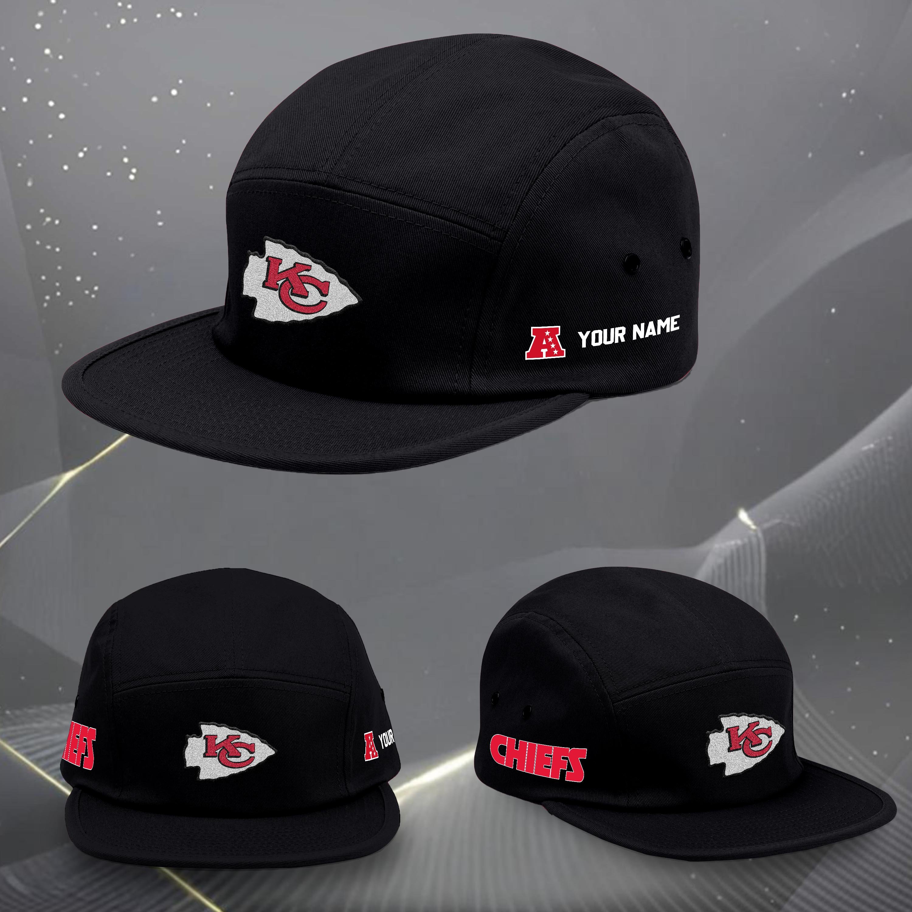 Kansas City Chiefs Five Panel Five Panel Cap Custom Your Name, Sport Five Panel Five Panel Cap, Gifts For Fan EHIVM-06092490N