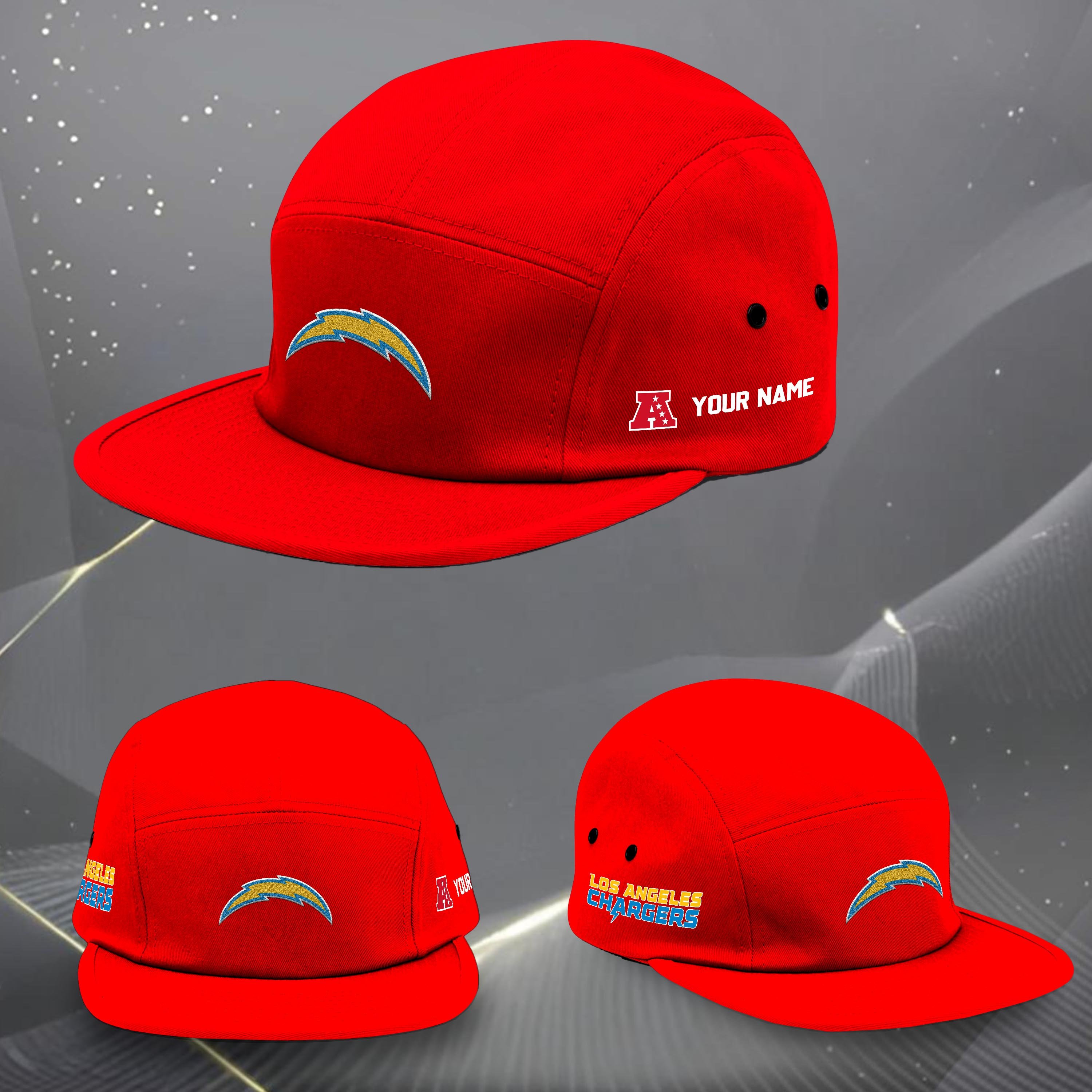 Alternative view of Los Angeles Chargers Five Panel Five Panel Cap Custom Your Name, Sport Five Panel Five Panel Cap, Gifts For Fan EHIVM-06092490N