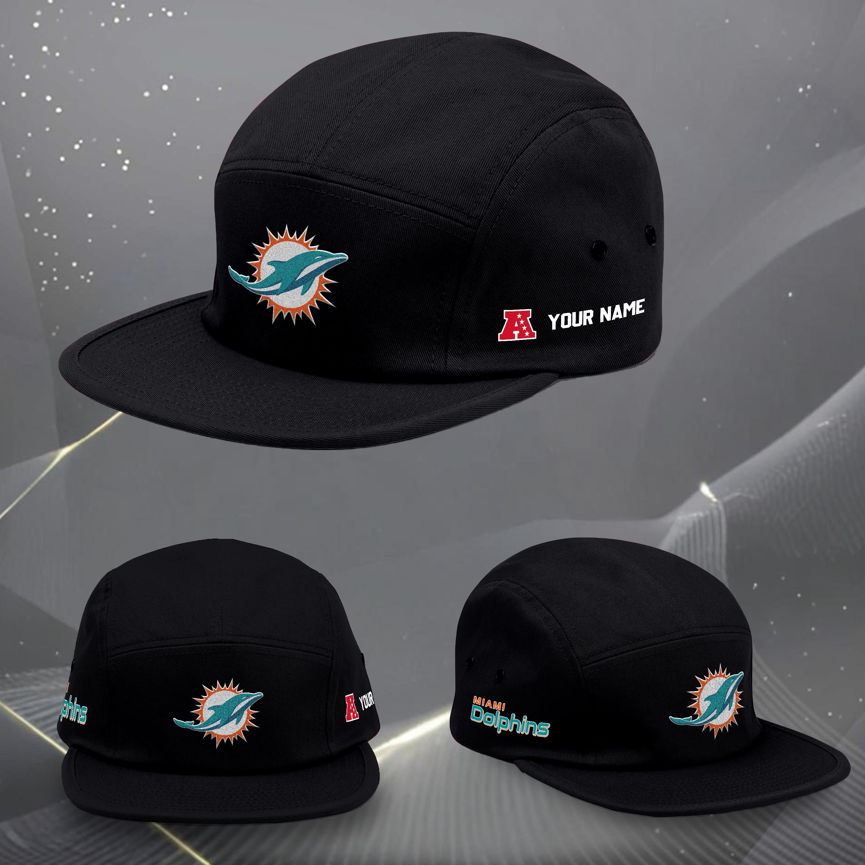 Miami Dolphins Five Panel Five Panel Cap Custom Your Name, Sport Five Panel Five Panel Cap, Gifts For Fan EHIVM-06092490N