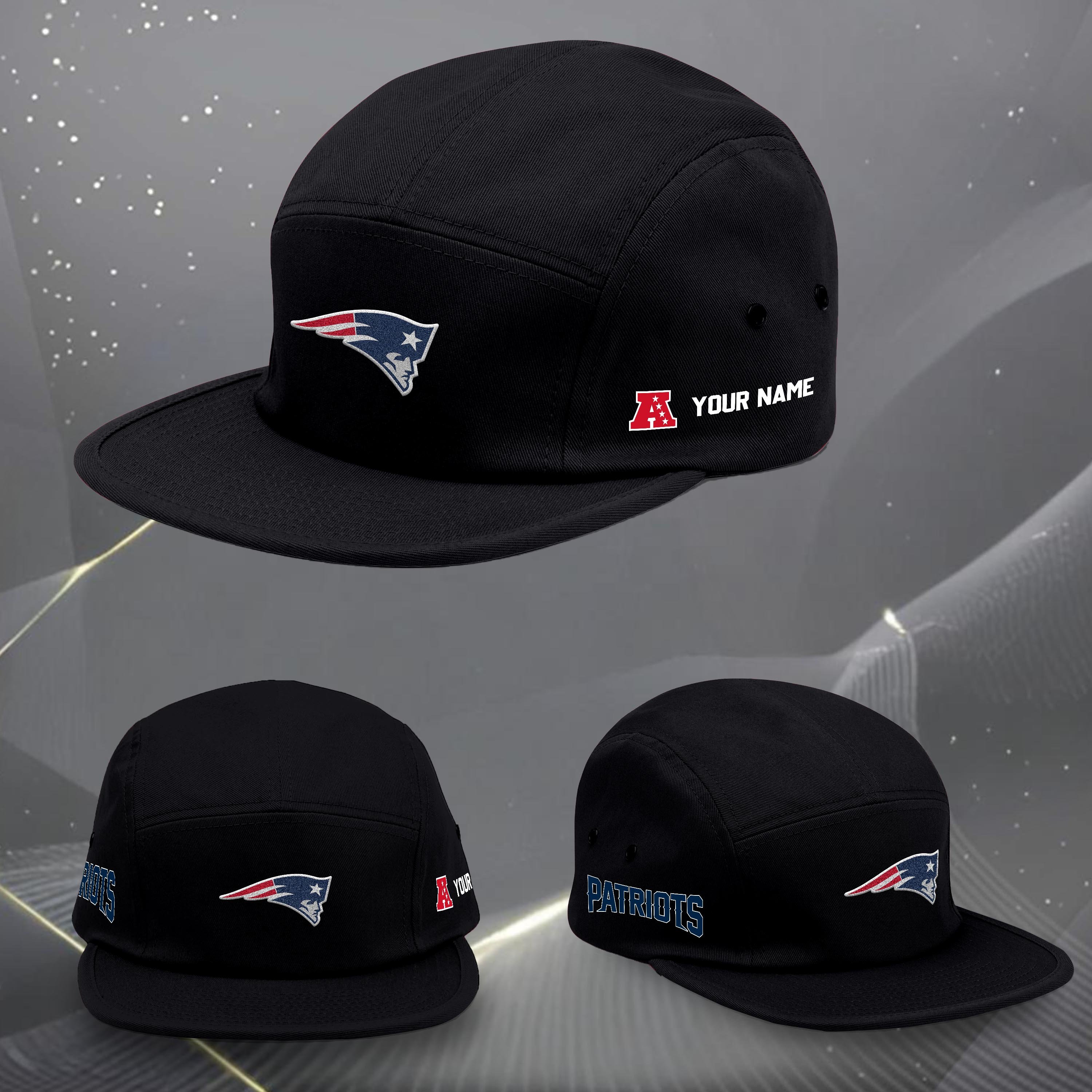 New England Patriots Five Panel Five Panel Cap Custom Your Name, Sport Five Panel Five Panel Cap, Gifts For Fan EHIVM-06092490N
