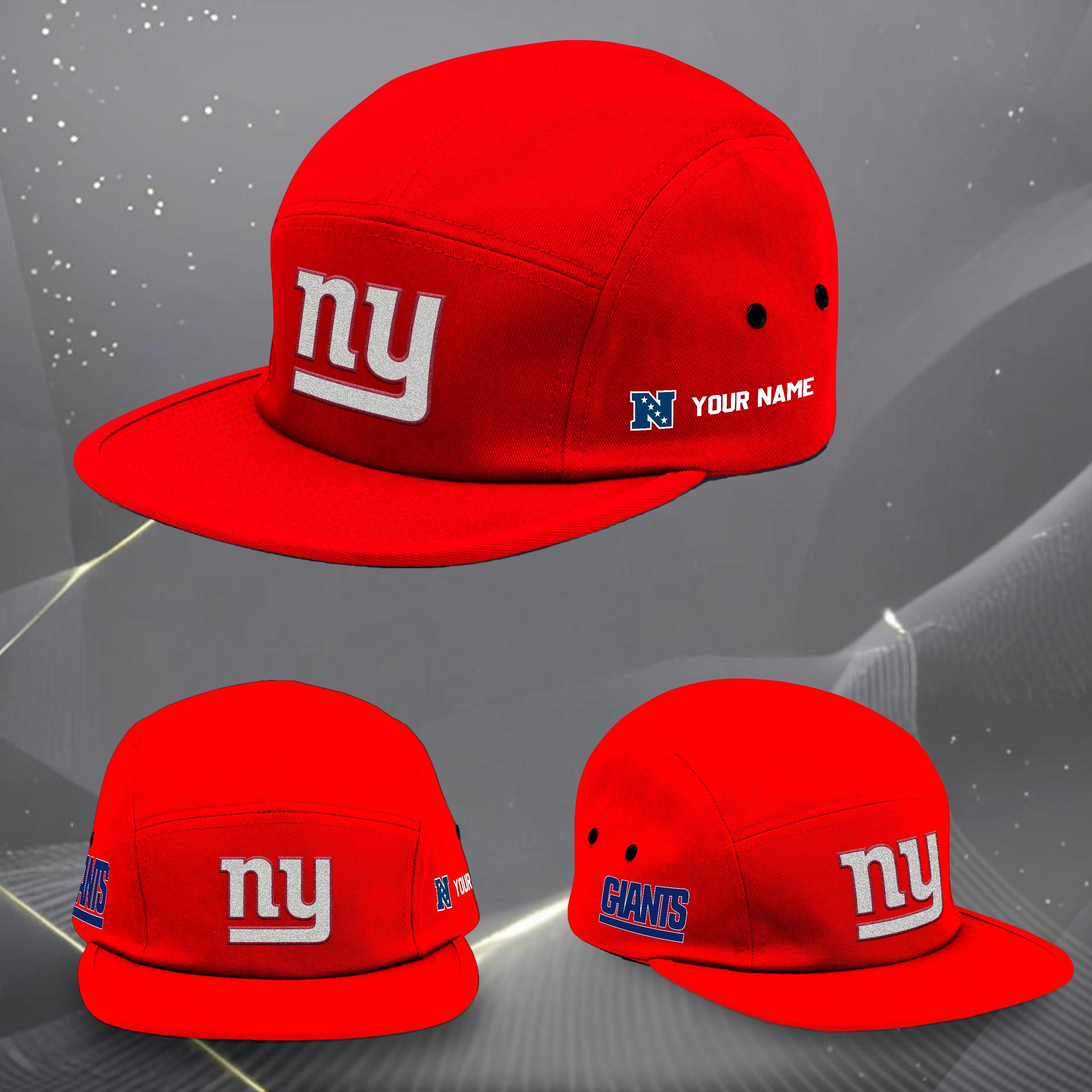 Alternative view of New York Giants Five Panel Five Panel Cap Custom Your Name, Sport Five Panel Five Panel Cap, Gifts For Fan EHIVM-06092490N