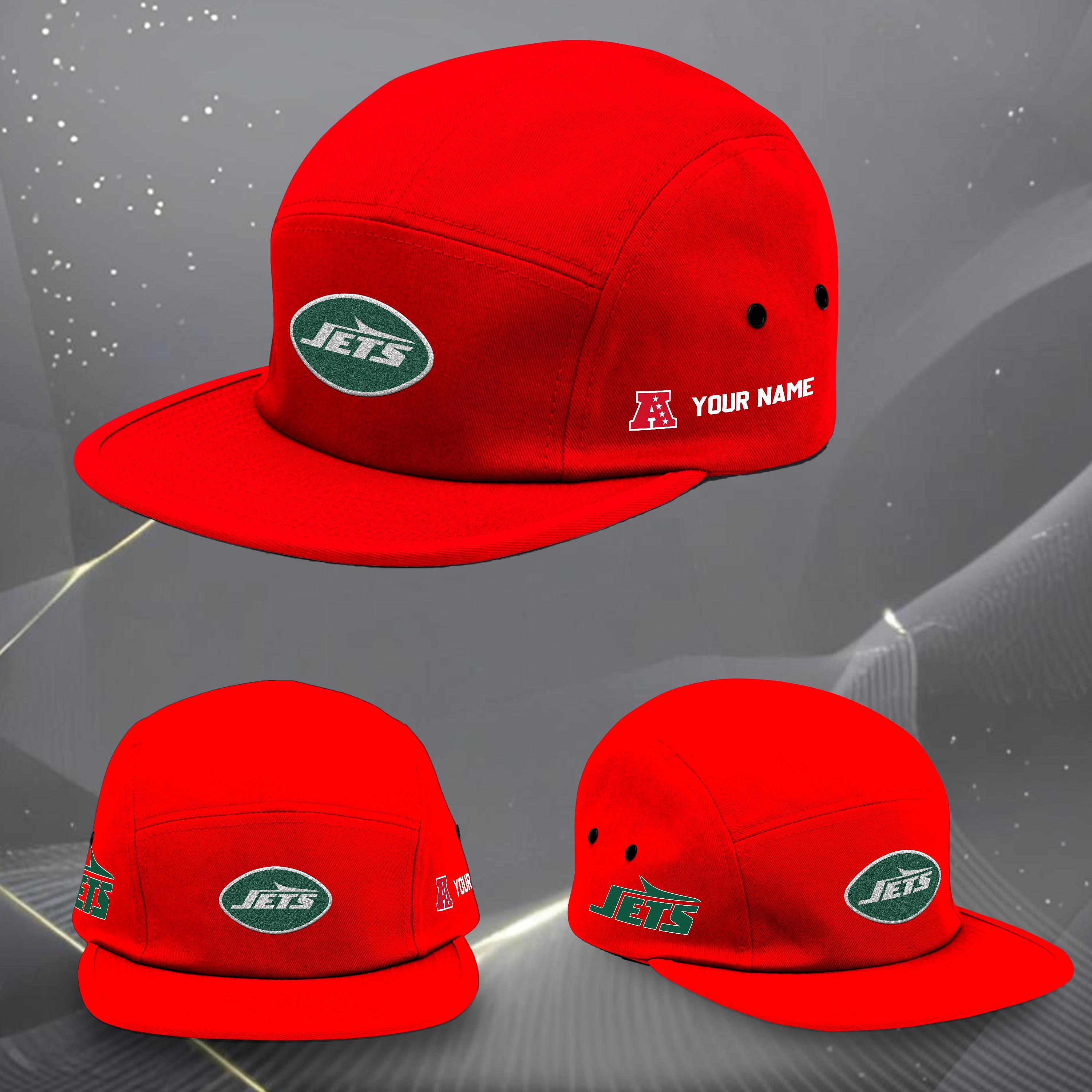 Alternative view of New York Jets Five Panel Five Panel Cap Custom Your Name, Sport Five Panel Five Panel Cap, Gifts For Fan EHIVM-06092490N