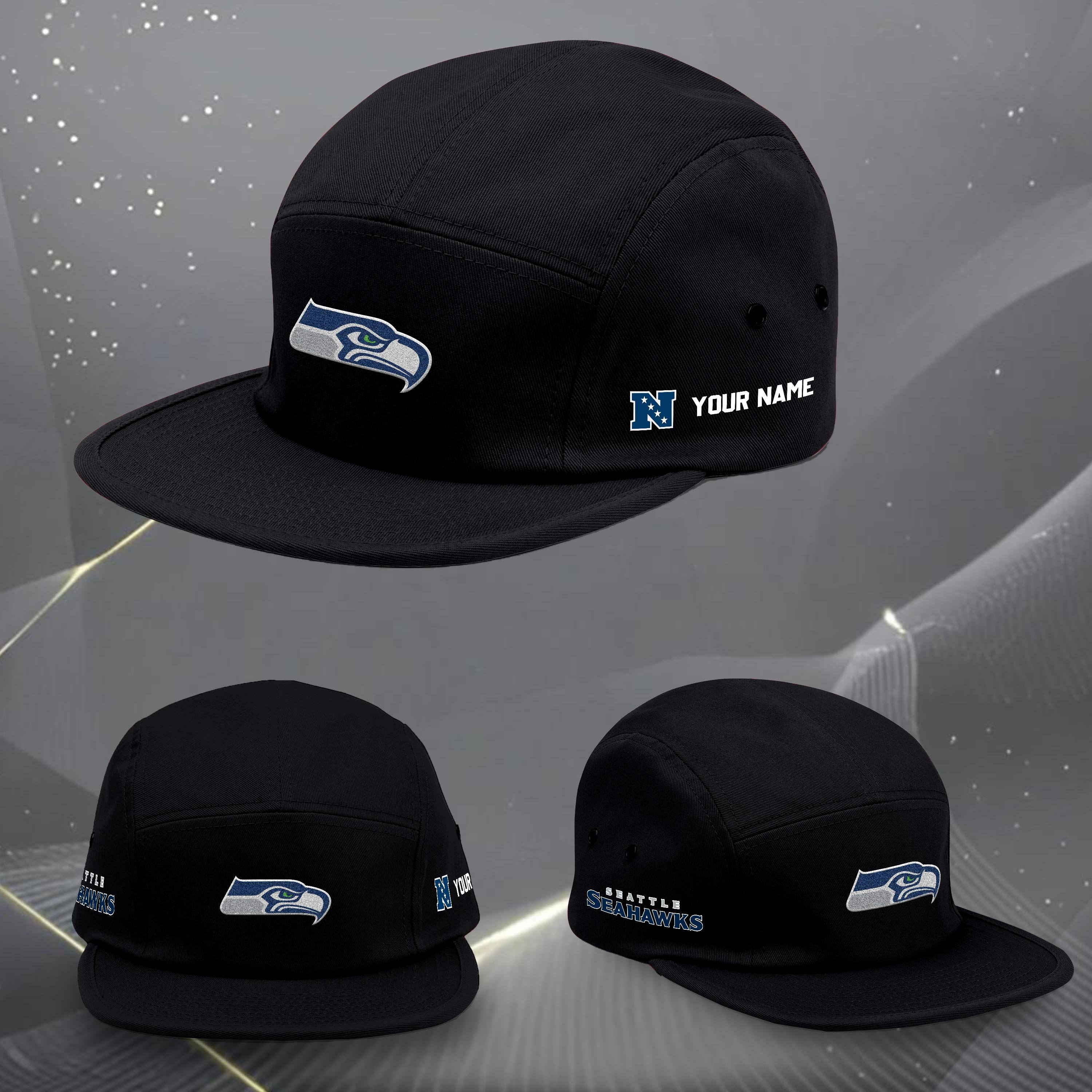 Seattle Seahawks Five Panel Five Panel Cap Custom Your Name, Sport Five Panel Five Panel Cap, Gifts For Fan EHIVM-06092490N