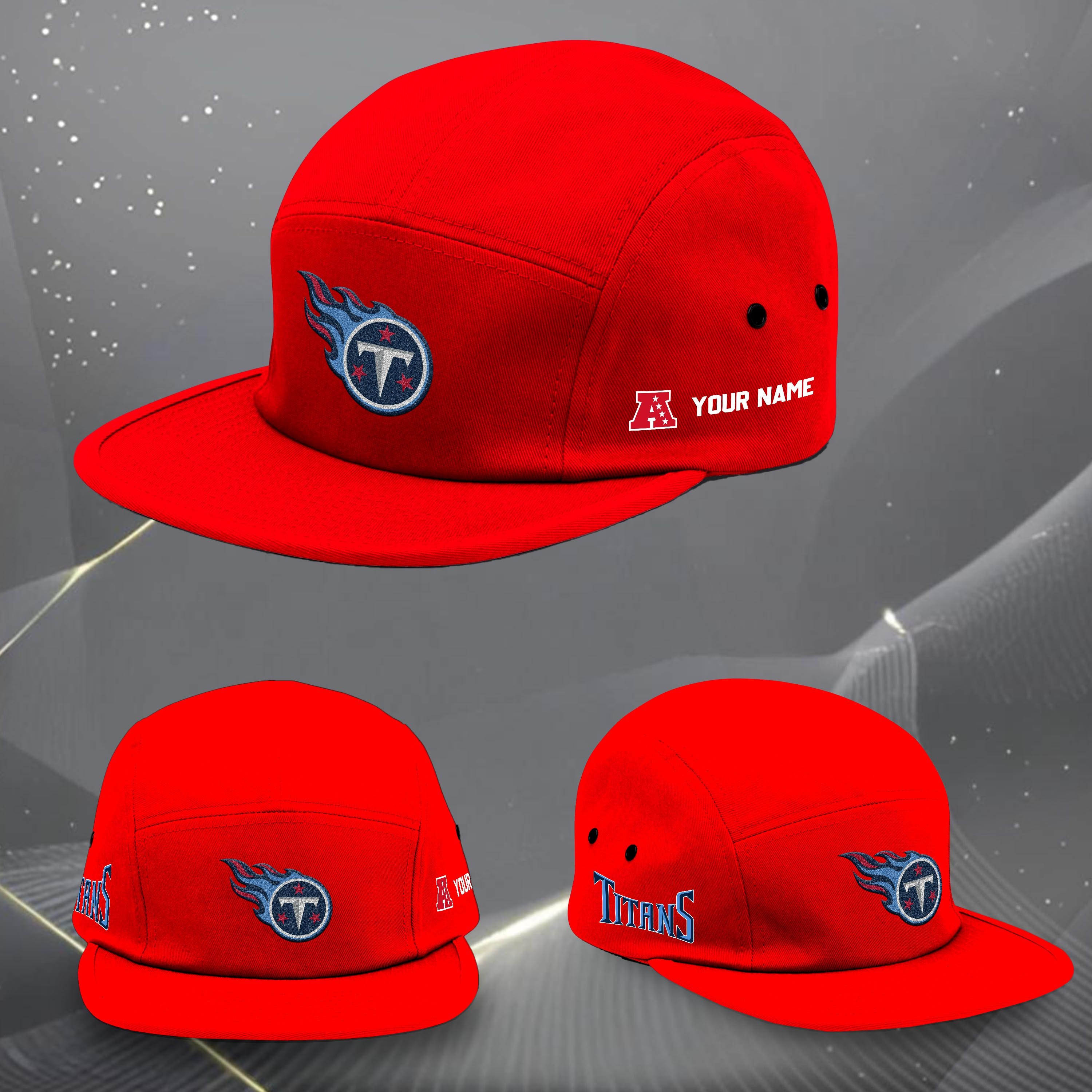 Alternative view of Tennessee Titans Five Panel Five Panel Cap Custom Your Name, Sport Five Panel Five Panel Cap, Gifts For Fan EHIVM-06092490N