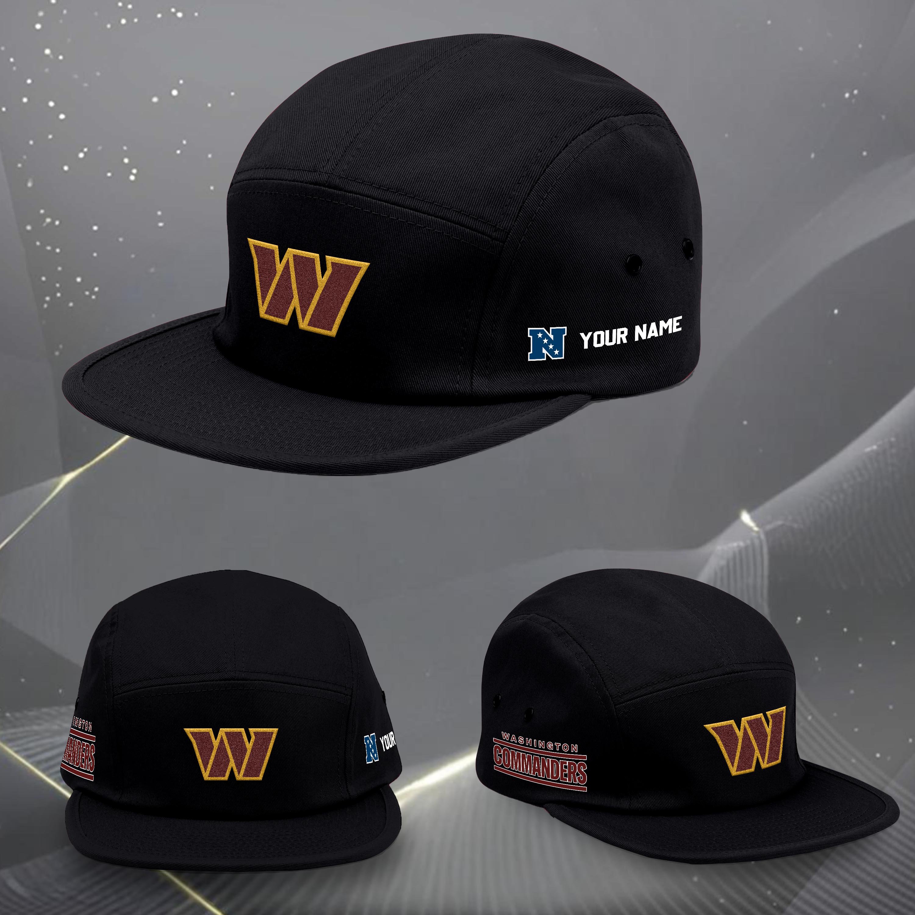 Washington Commanders Five Panel Five Panel Cap Custom Your Name, Sport Five Panel Five Panel Cap, Gifts For Fan EHIVM-06092490N