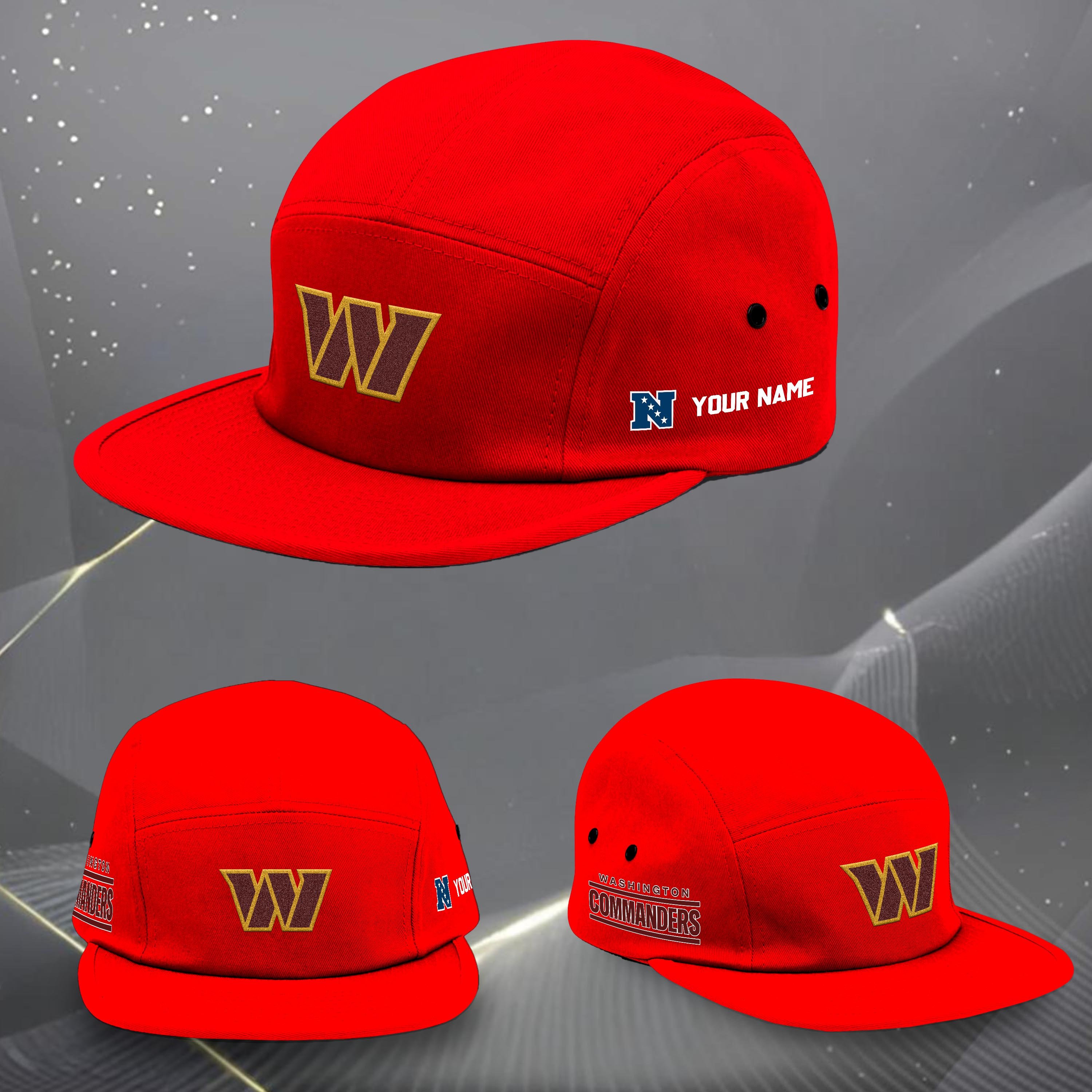 Alternative view of Washington Commanders Five Panel Five Panel Cap Custom Your Name, Sport Five Panel Five Panel Cap, Gifts For Fan EHIVM-06092490N