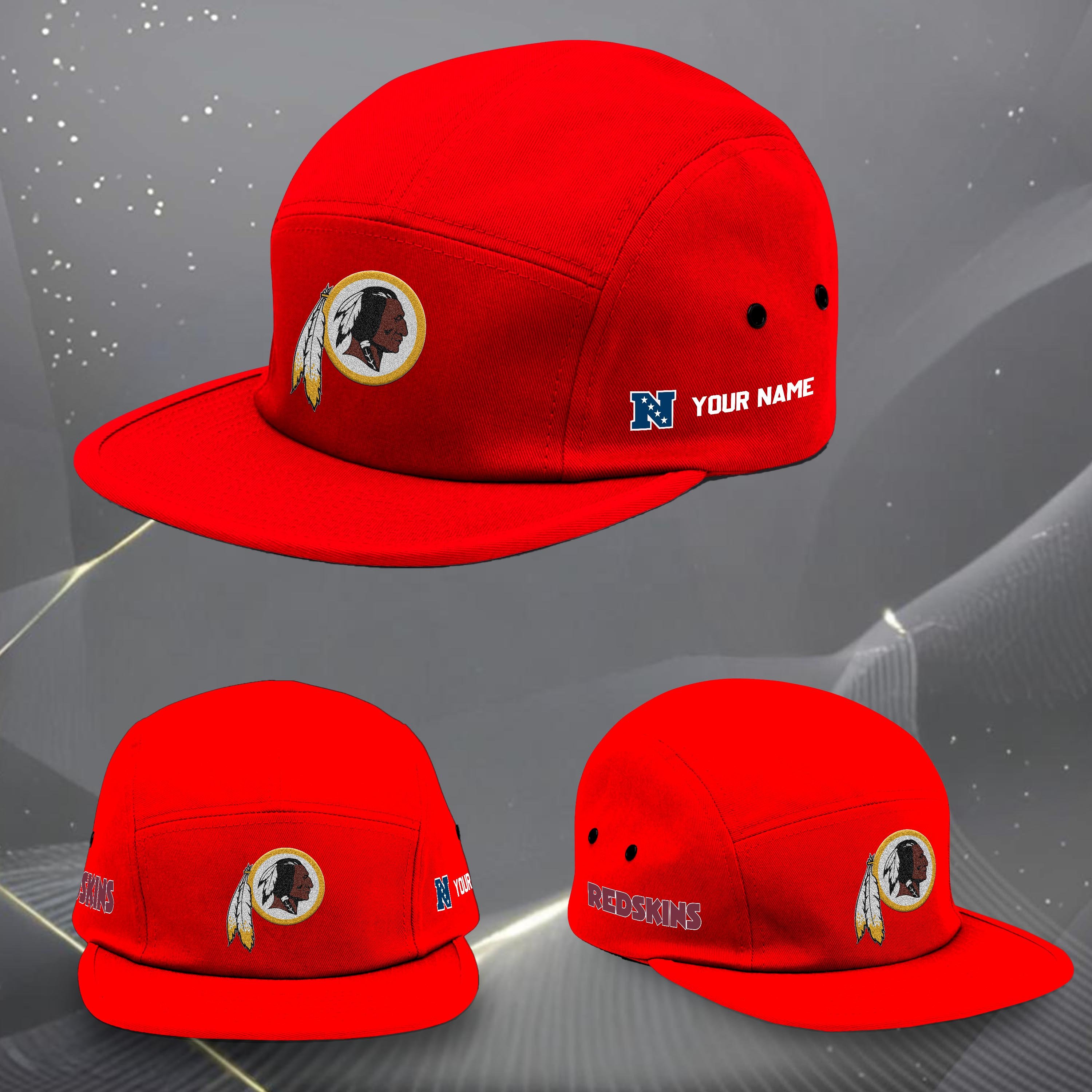 Alternative view of Washington Redskins Five Panel Five Panel Cap Custom Your Name, Sport Five Panel Five Panel Cap, Gifts For Fan EHIVM-06092490N