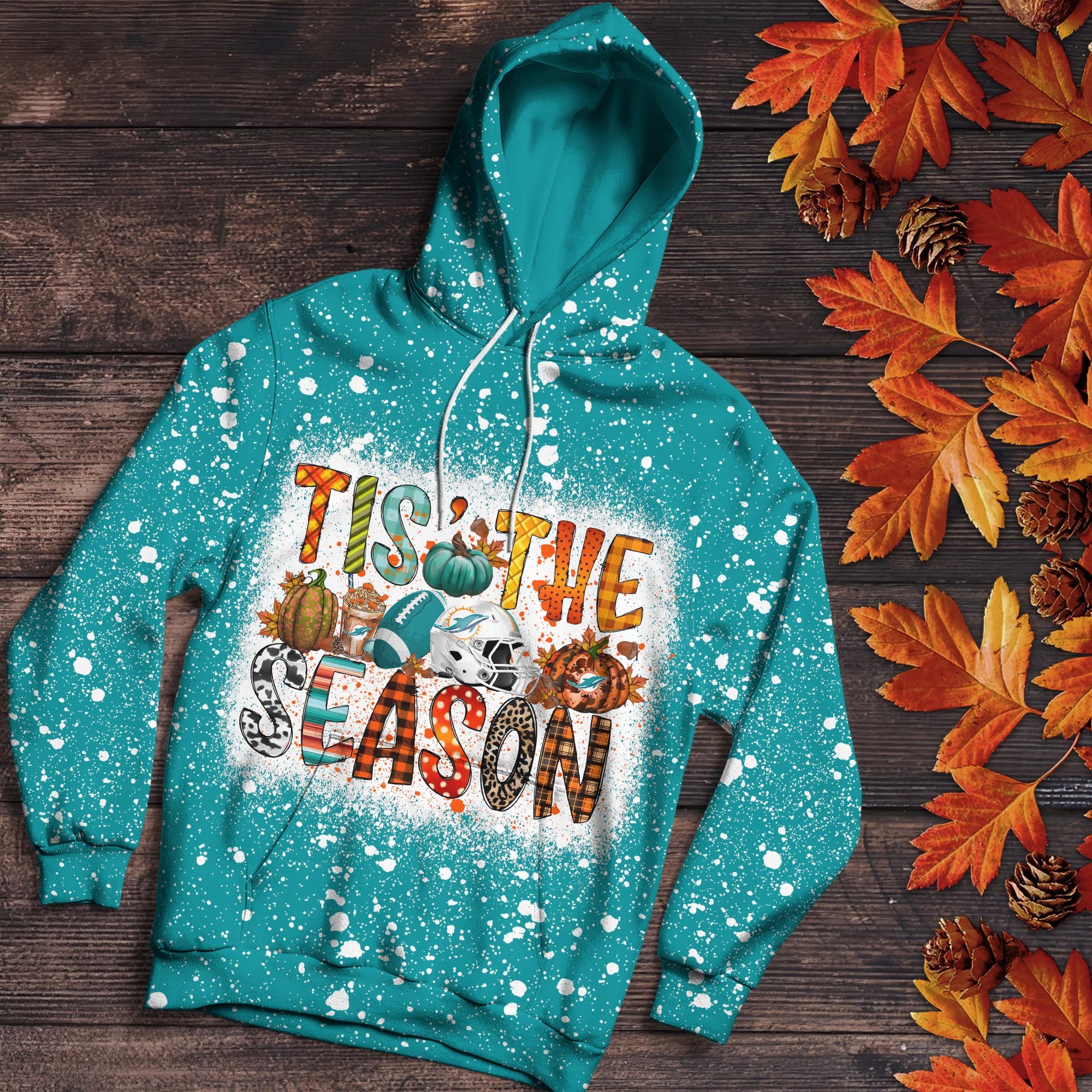 Alternative view of Miami Dolphins 3D Shirts, Tis The Season Shirts, Sport Shirts For Fan EHIVM-06182583