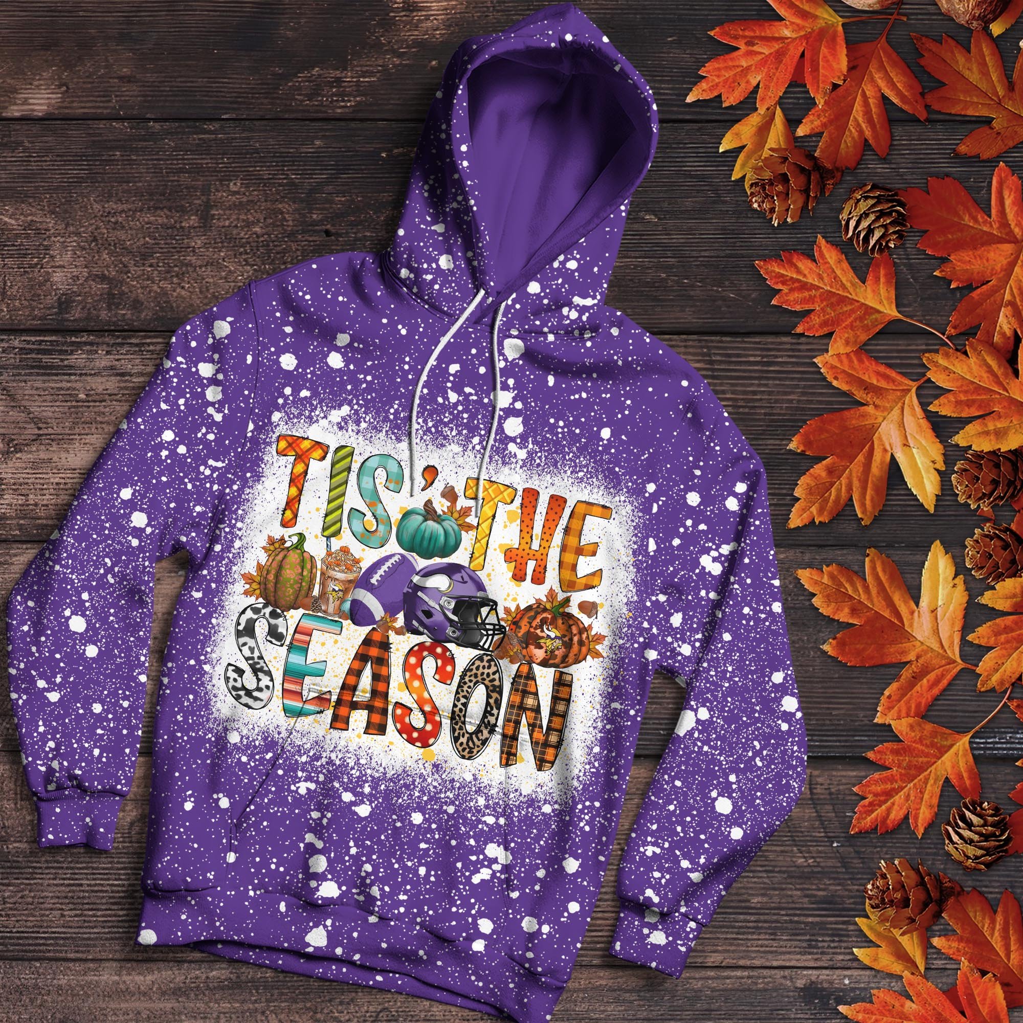 Alternative view of Minnesota Vikings 3D Shirts, Tis The Season Shirts, Sport Shirts For Fan EHIVM-06182583