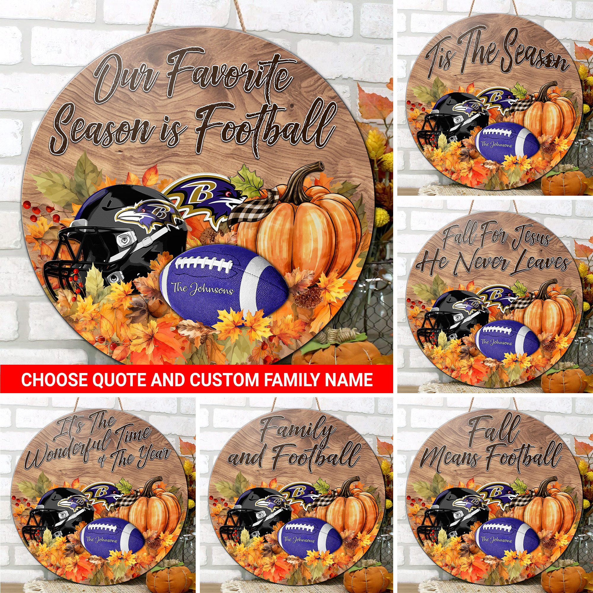 Baltimore Ravens Shape Wooden Sign Custom Your Family Name And Choose Your Quotes, Sport Sign EHIVM-05172272N