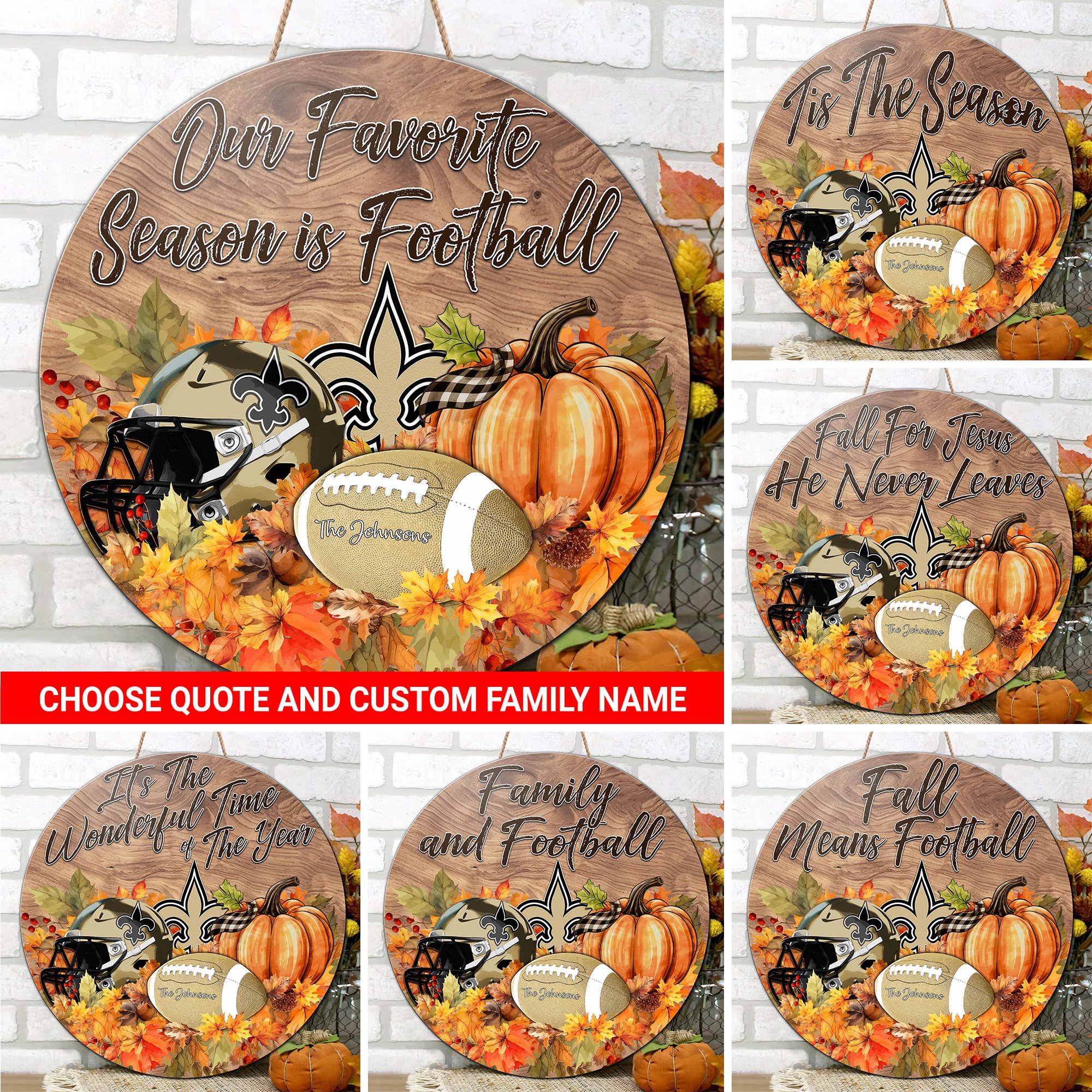 New Orleans Saints Shape Wooden Sign Custom Your Family Name And Choose Your Quotes, Sport Sign EHIVM-05172272N