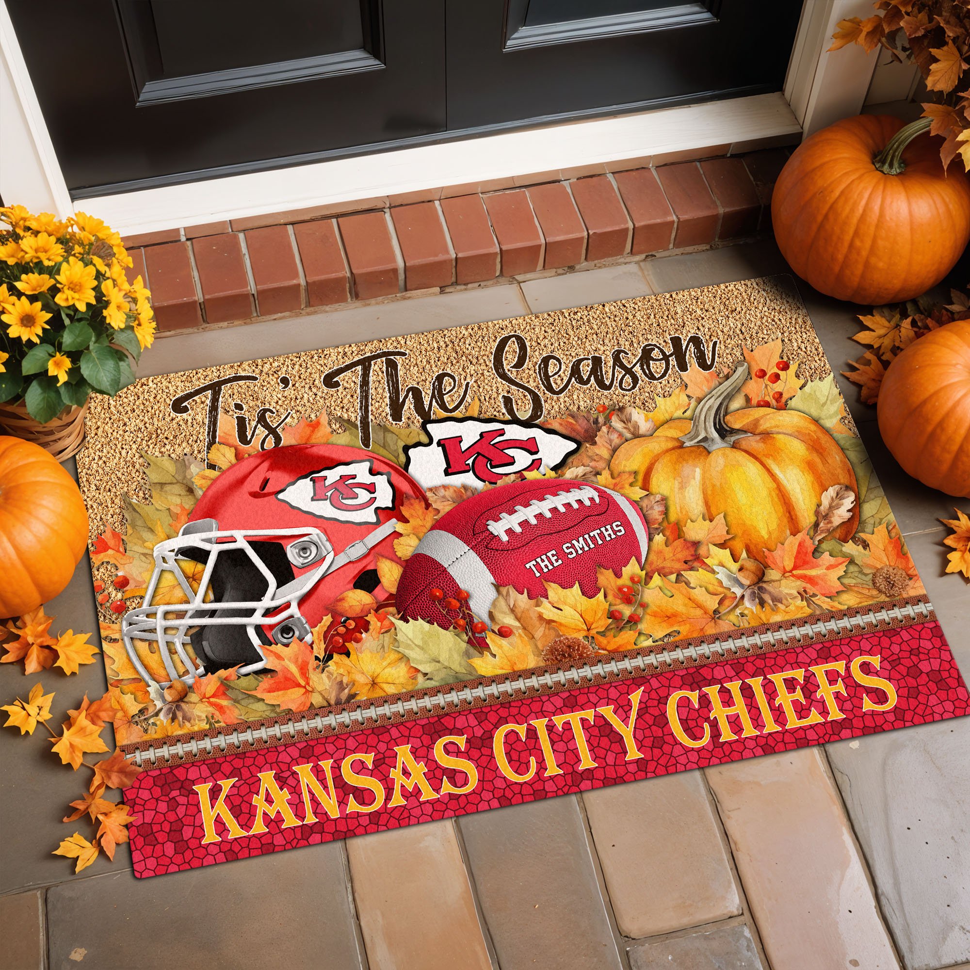 Alternative view of Kansas City Chiefs Doormat Custom Your Family Name And Choose Your Quotes, Sport Doormat, Sport Gifts For Fan EHIVM-60421N
