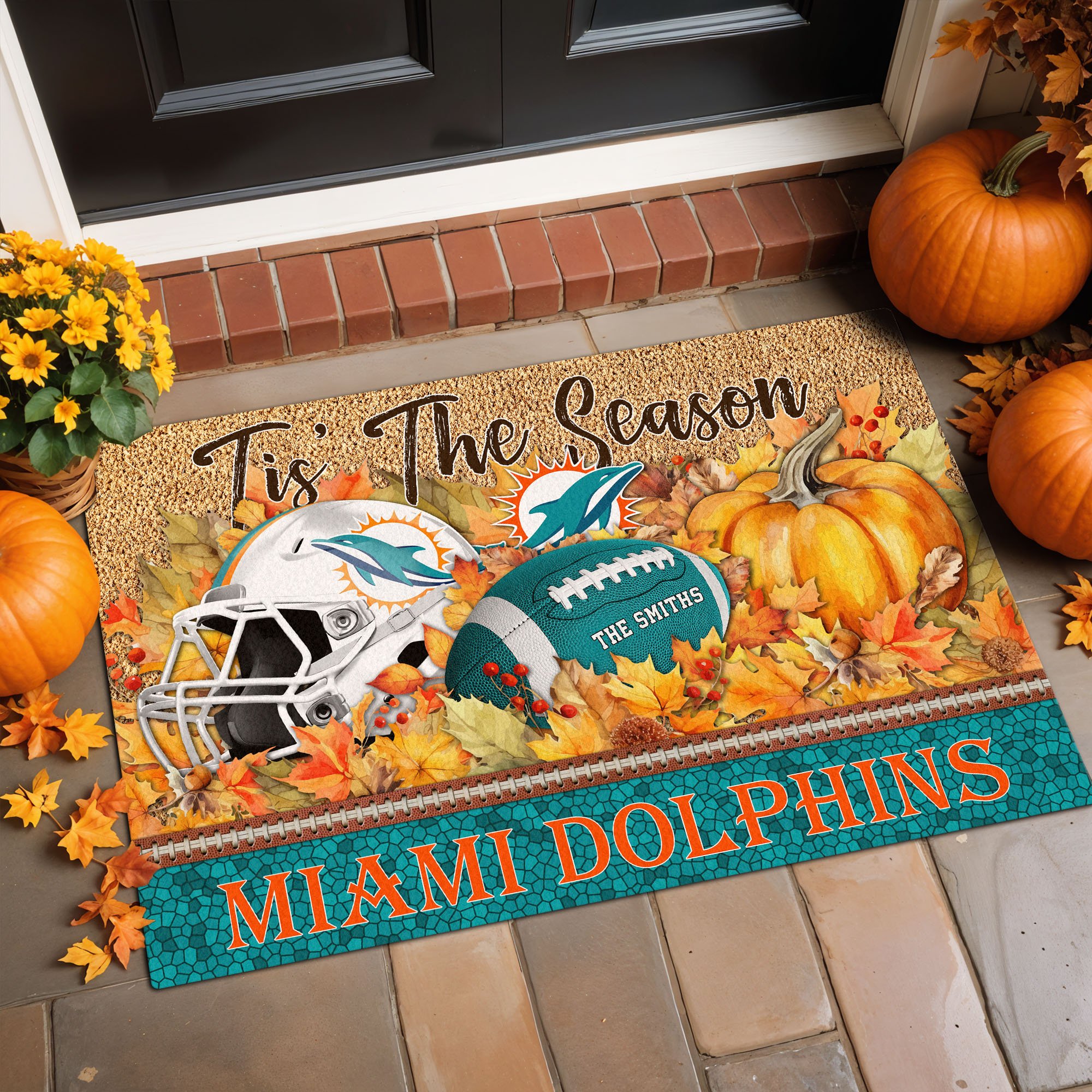 Alternative view of Miami Dolphins Doormat Custom Your Family Name And Choose Your Quotes, Sport Doormat, Sport Gifts For Fan EHIVM-60421N