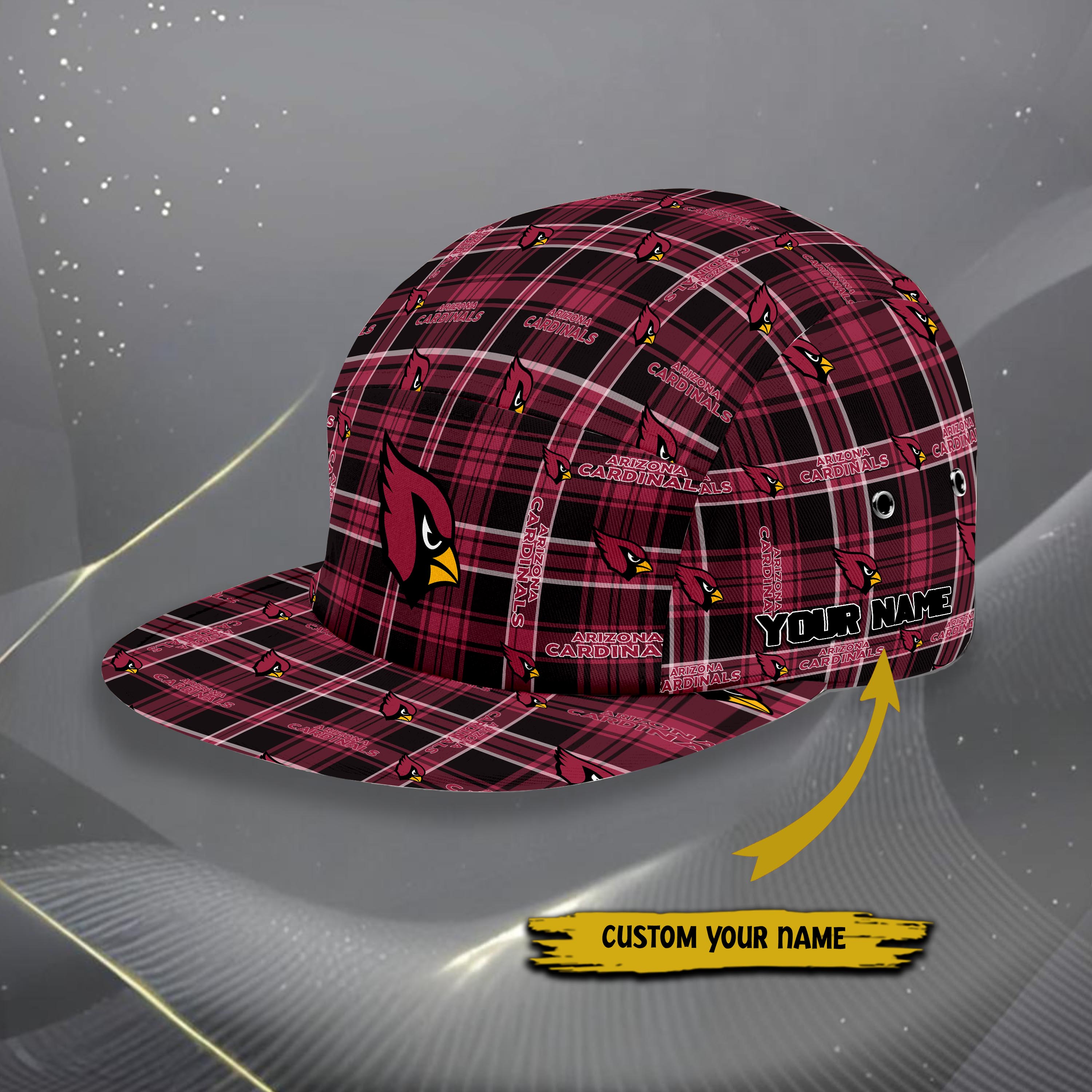 Alternative view of Arizona Cardinals Five Panel Cap Custom Your Name, Sport Five Panel Cap, Gifts For Fan EHIVM-06192605N