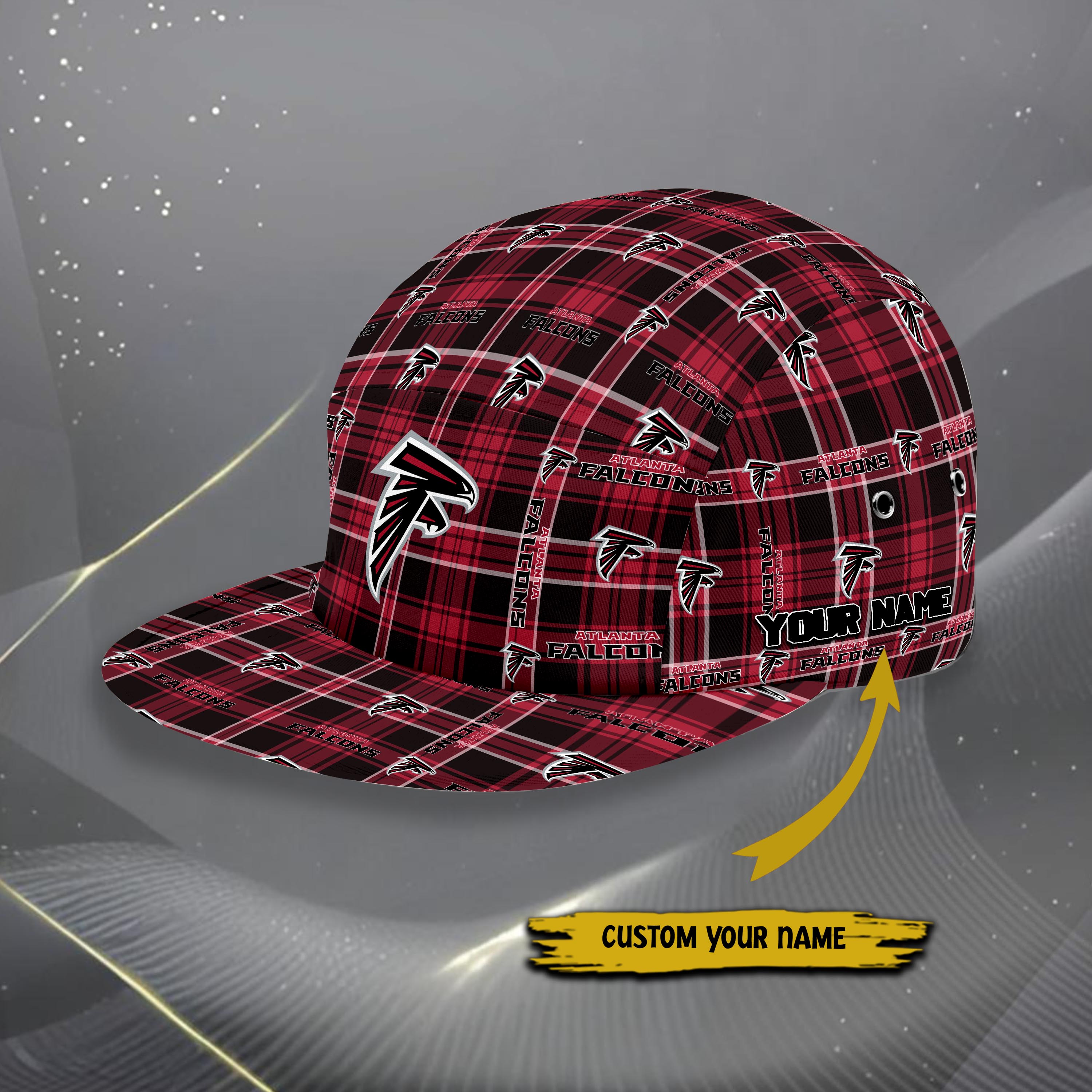 Alternative view of Atlanta Falcons Five Panel Cap Custom Your Name, Sport Five Panel Cap, Gifts For Fan EHIVM-06192605N