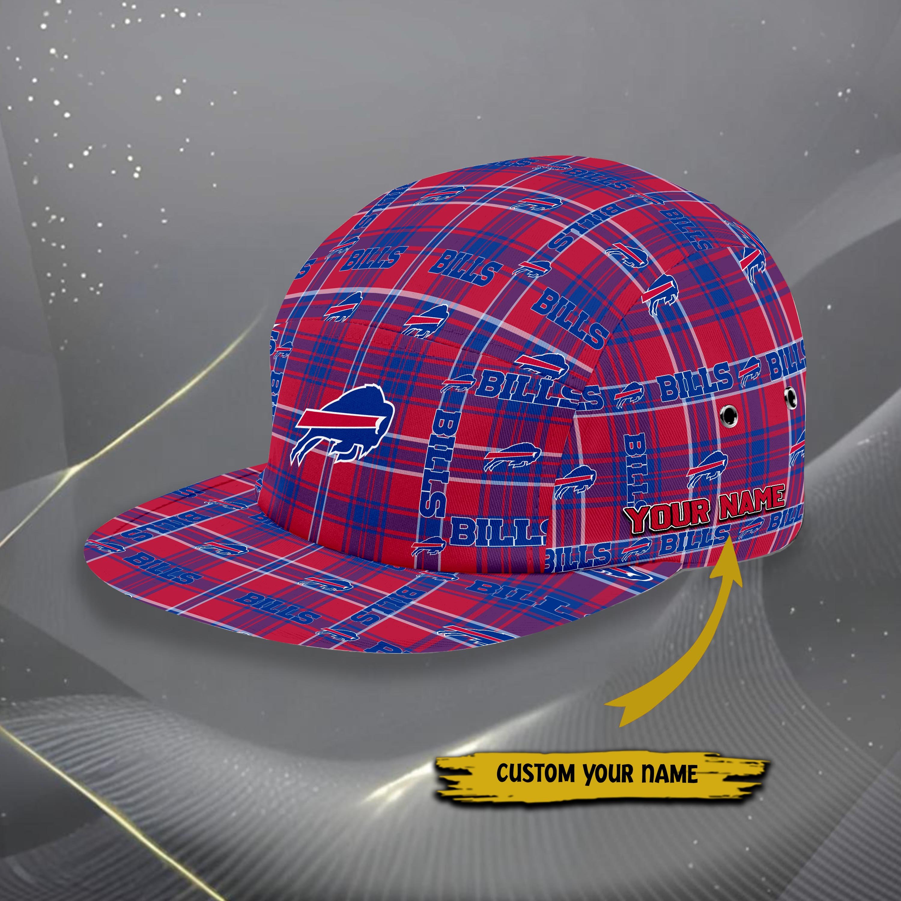 Alternative view of Buffalo Bills Five Panel Cap Custom Your Name, Sport Five Panel Cap, Gifts For Fan EHIVM-06192605N